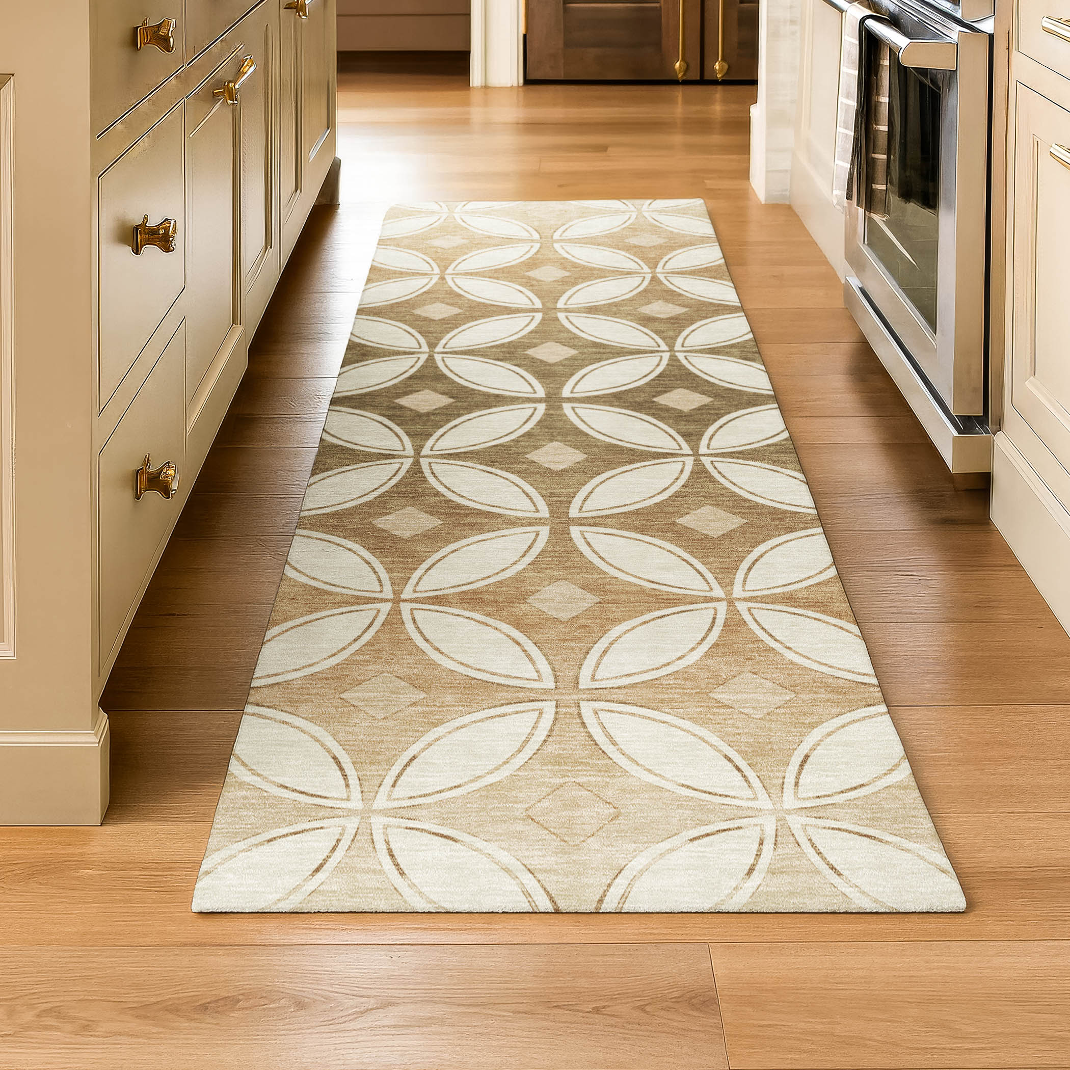 Chiang Mai Machine Washable Transitional Copper Orange Rug 2'3" x 7'6" #shape_Runner