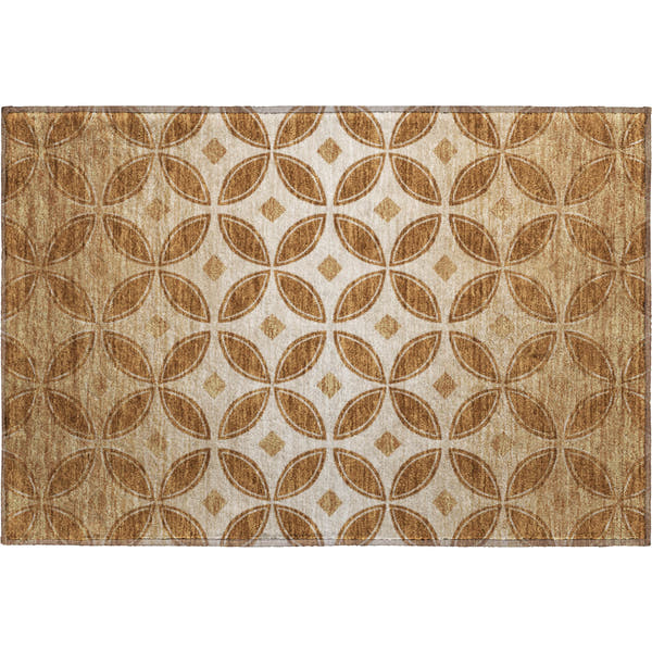 Chiang Mai Machine Washable Transitional Paprika Orange Rug 1'8" x 2'6"