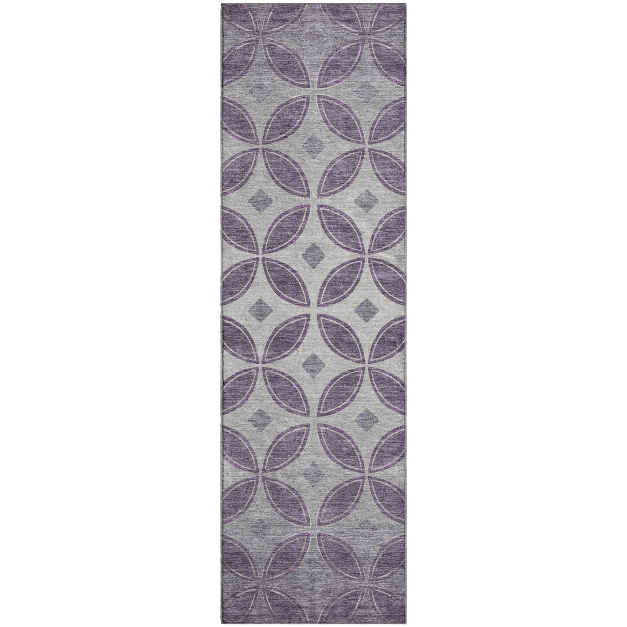 Chiang Mai Machine Washable Transitional Plum Purple Rug 2'3" x 7'6" #shape_Runner