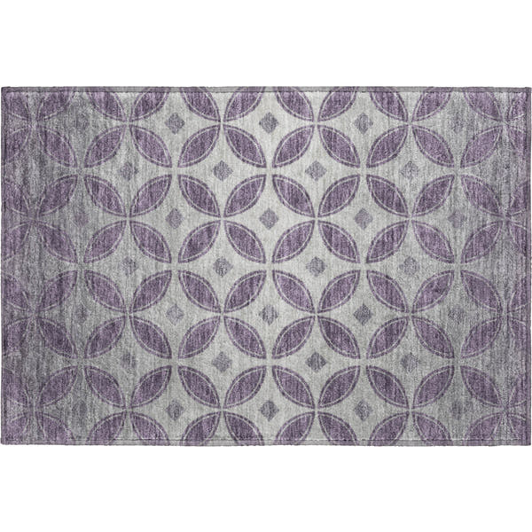 Chiang Mai Machine Washable Transitional Plum Purple Rug 1'8" x 2'6"