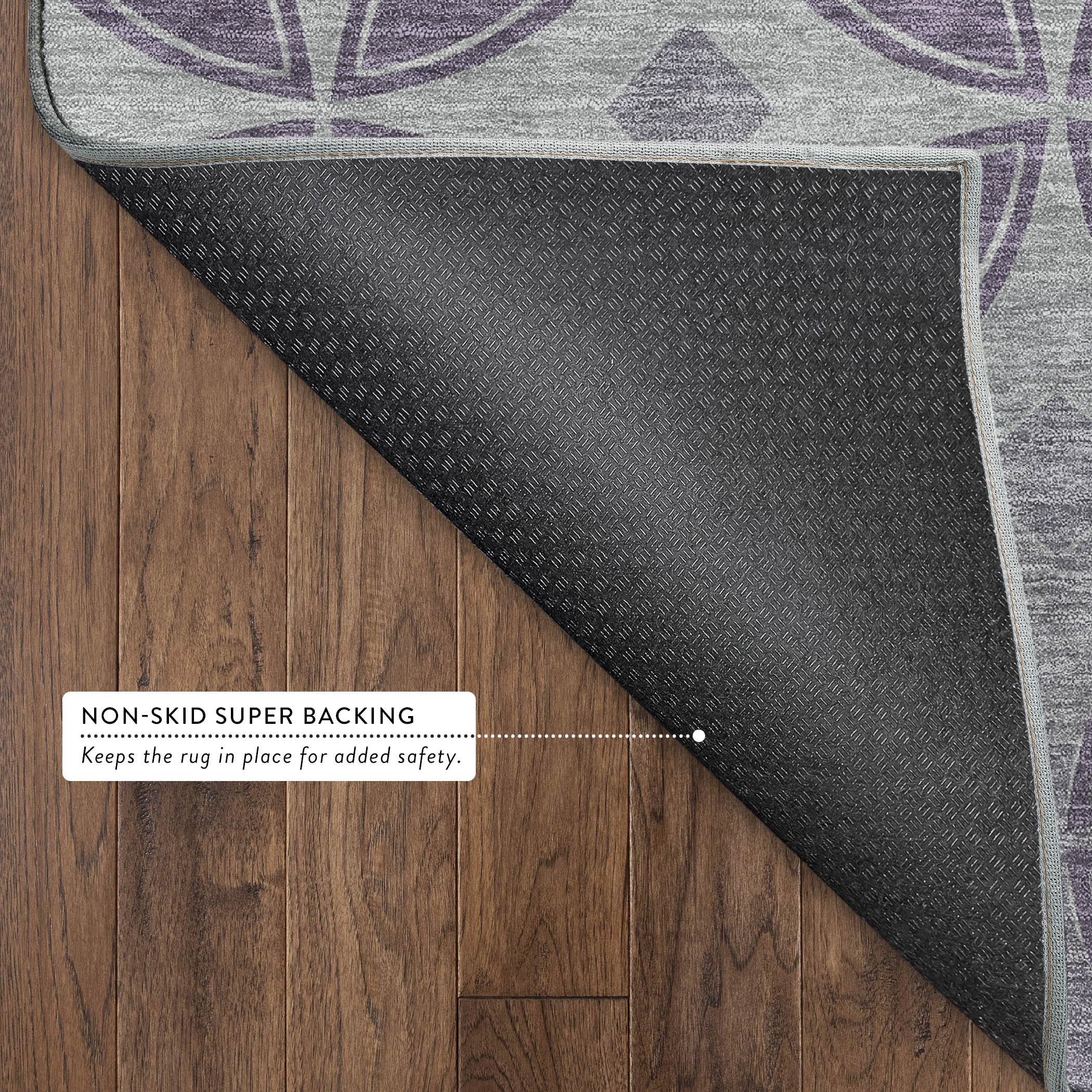 Chiang Mai Machine Washable Transitional Plum Purple Rug 1'8" x 2'6" #shape_Rectangle