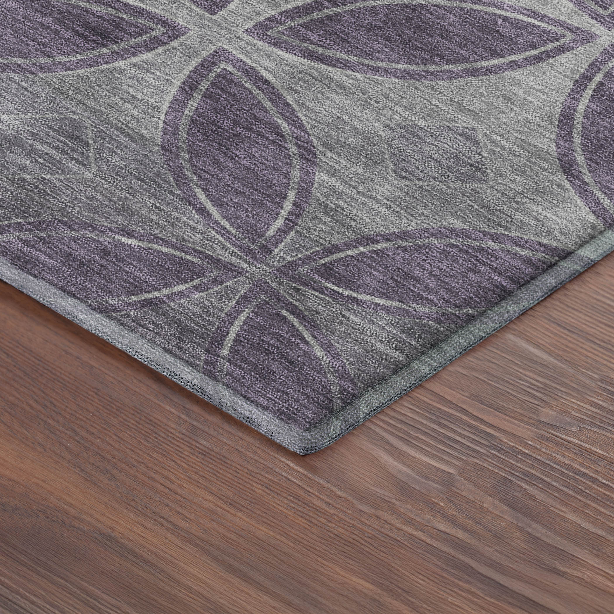 Chiang Mai Machine Washable Transitional Plum Purple Rug 1'8" x 2'6" #shape_Rectangle