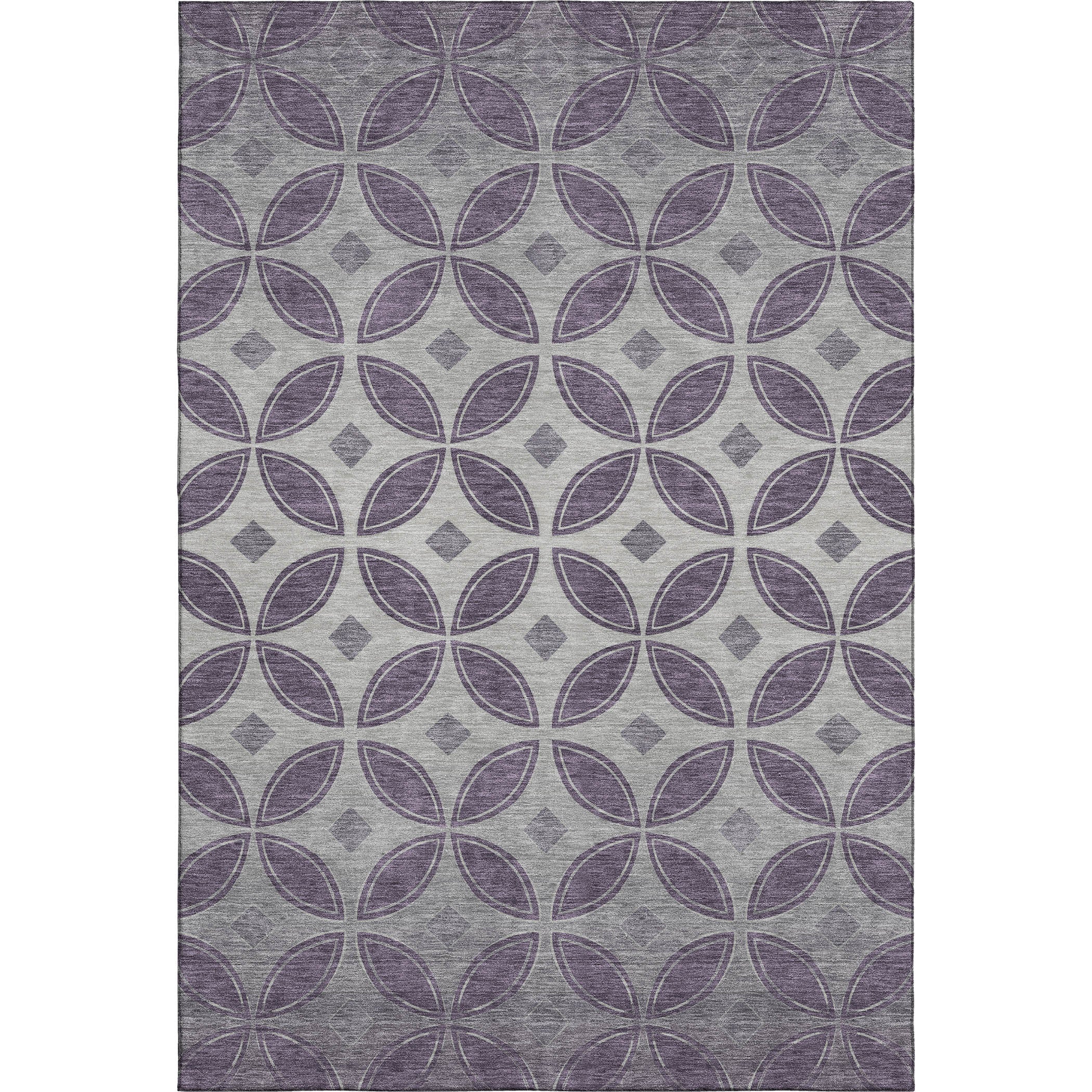 Chiang Mai Machine Washable Transitional Plum Purple Rug 3' x 5' #shape_Rectangle