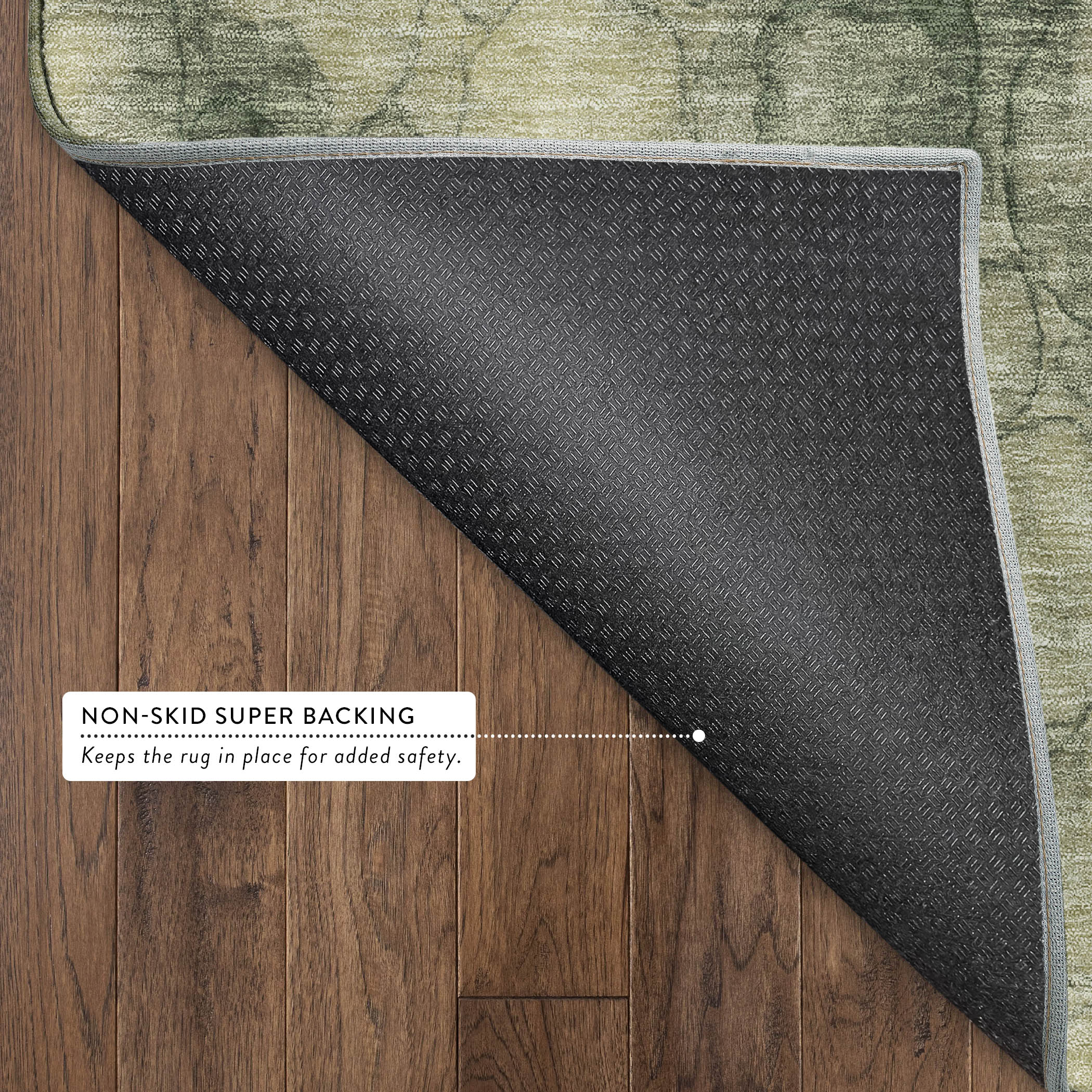 Tallinn Machine Washable Transitional Basil Green Rug 1'8" x 2'6" #shape_Rectangle