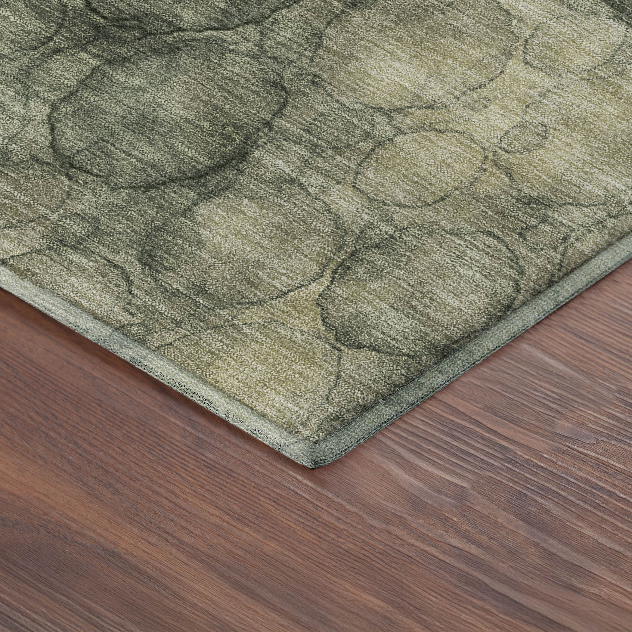 Tallinn Machine Washable Transitional Basil Green Rug 1'8" x 2'6" #shape_Rectangle