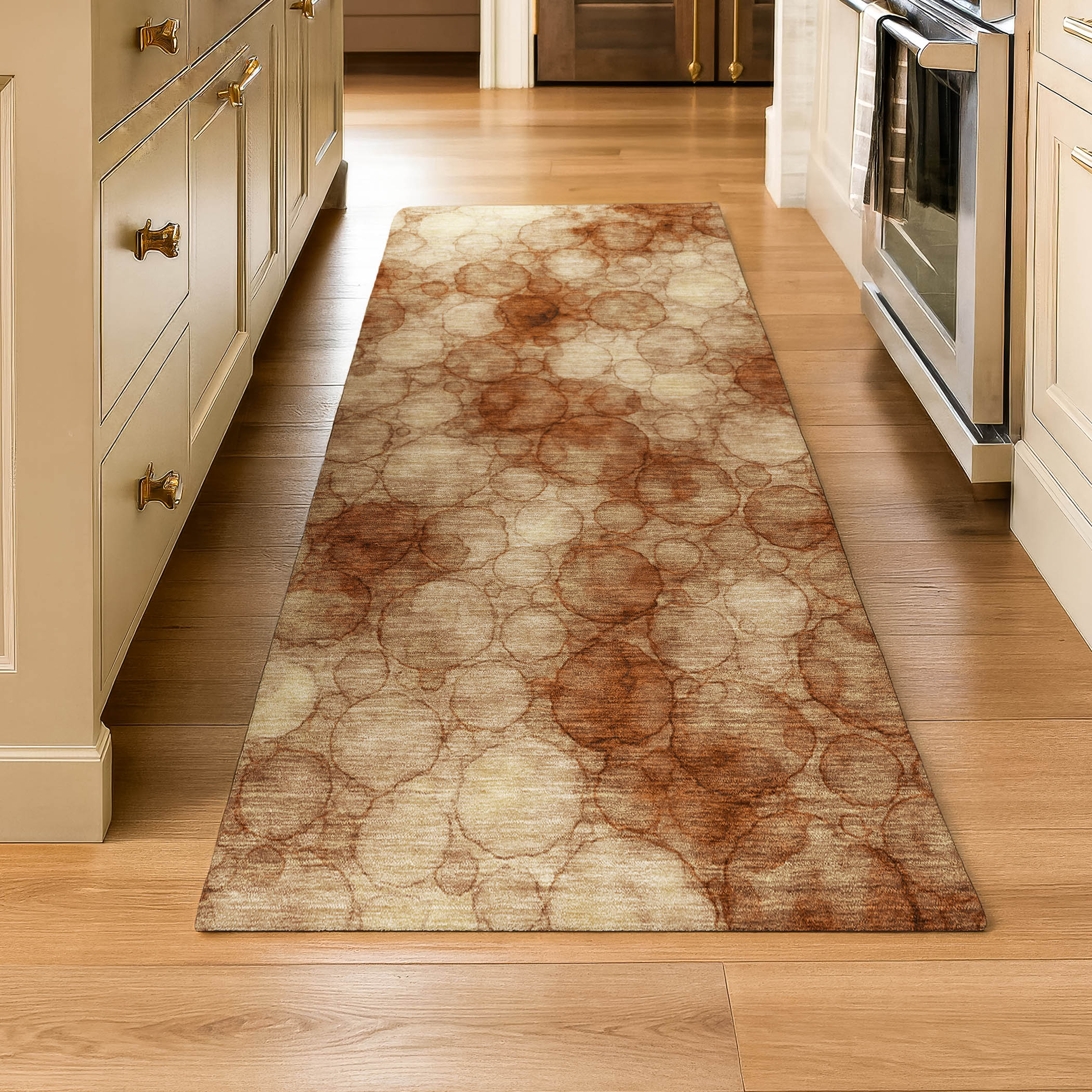 Tallinn Machine Washable Transitional Paprika Orange Rug 2'3" x 7'6" #shape_Runner