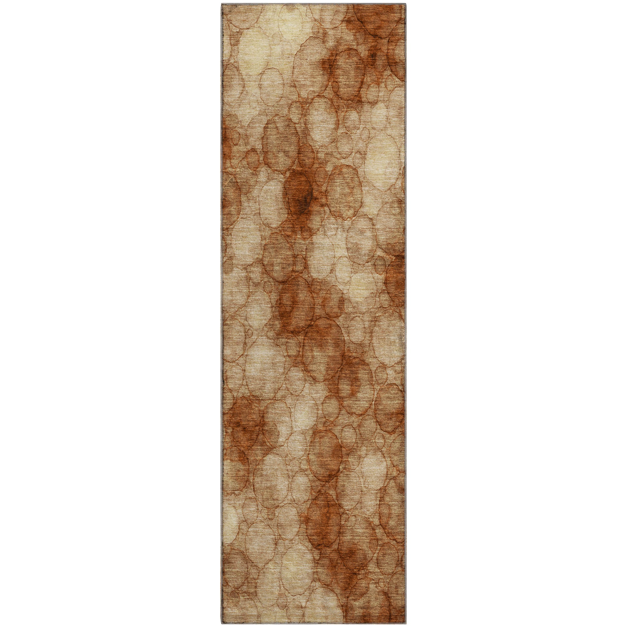 Tallinn Machine Washable Transitional Paprika Orange Rug 2'3" x 7'6" #shape_Runner