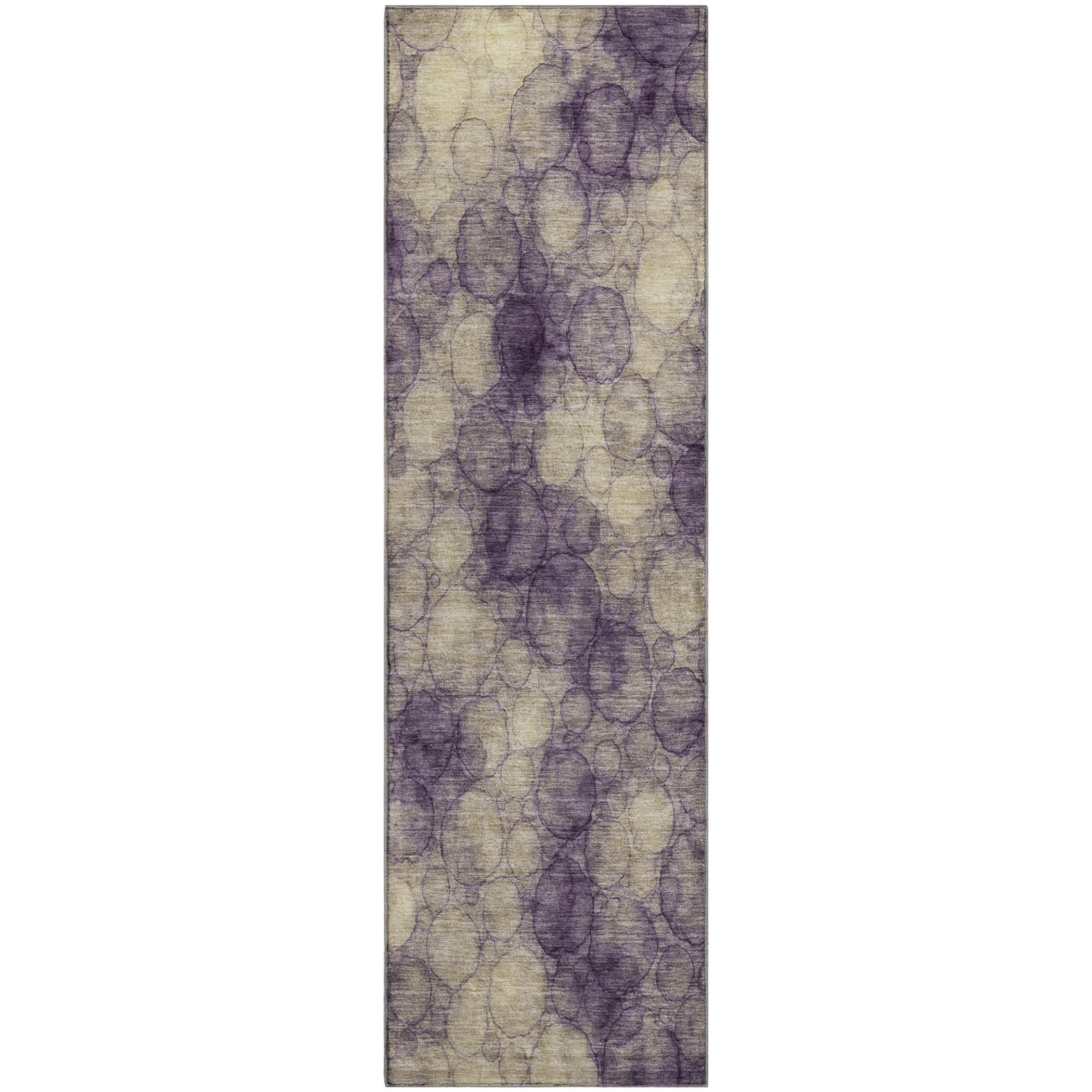 Tallinn Machine Washable Transitional Plum Purple Rug 2'3" x 7'6" #shape_Runner