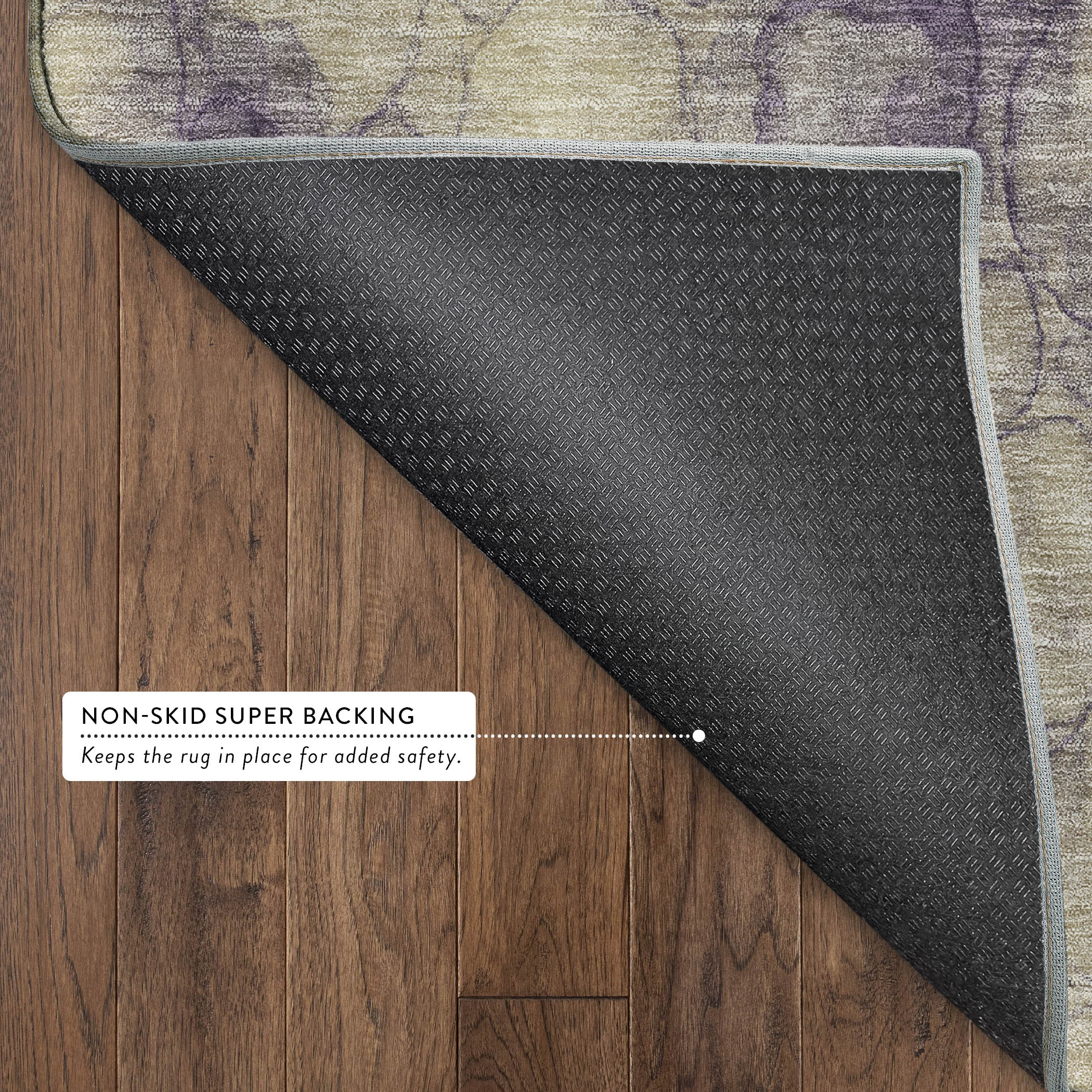 Tallinn Machine Washable Transitional Plum Purple Rug 1'8" x 2'6" #shape_Rectangle