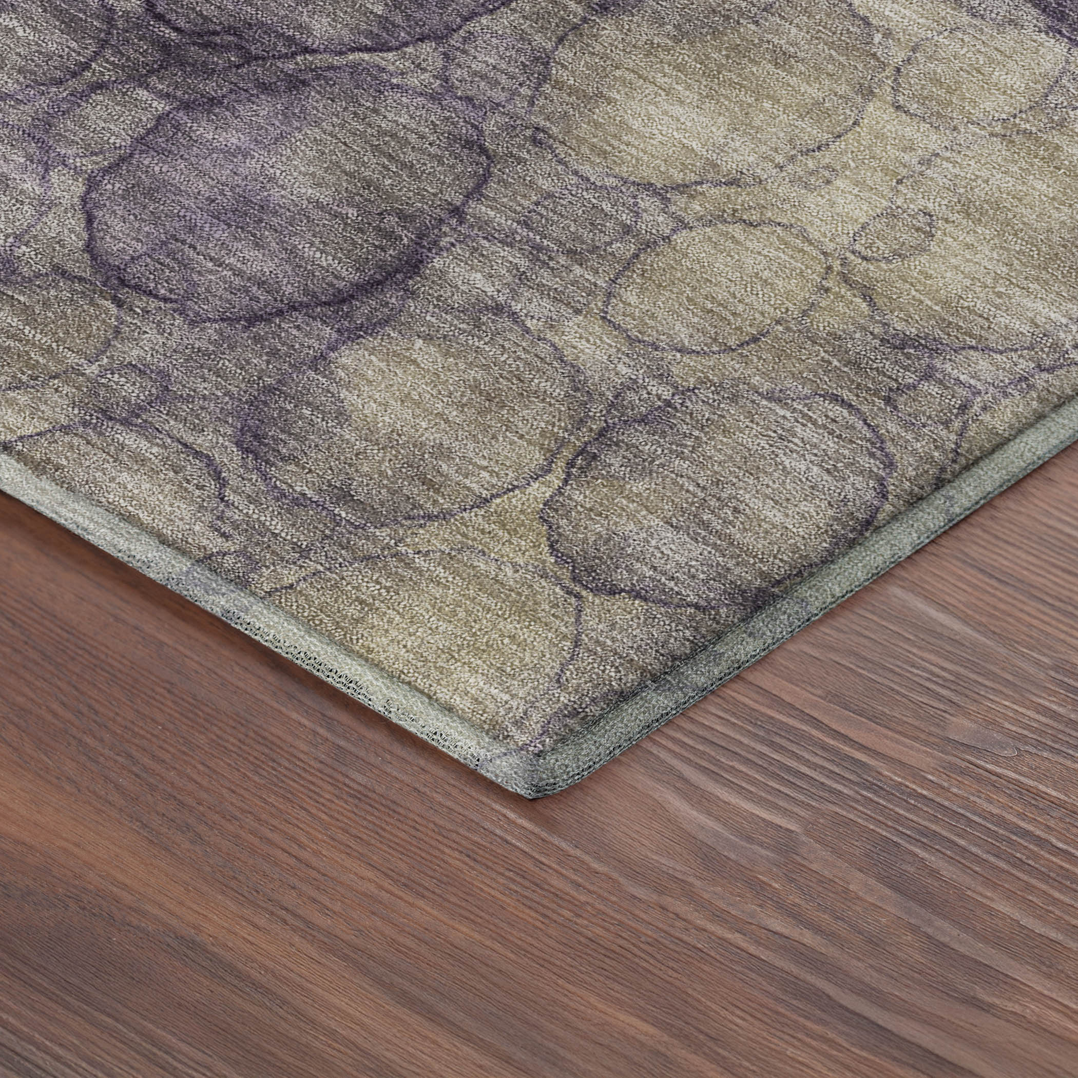 Tallinn Machine Washable Transitional Plum Purple Rug 1'8" x 2'6" #shape_Rectangle
