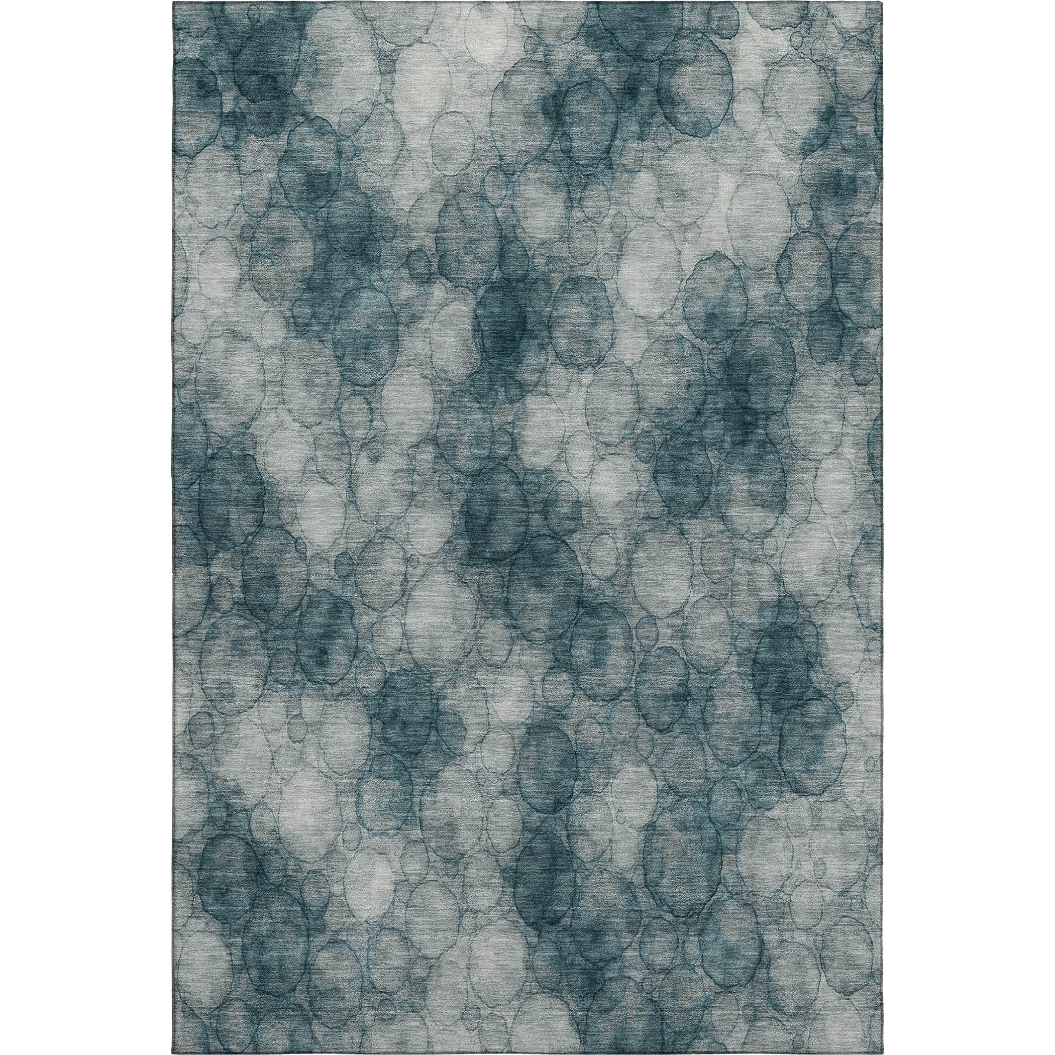 Tallinn Machine Washable Transitional Turquoise Teal Rug 3' x 5' #shape_Rectangle