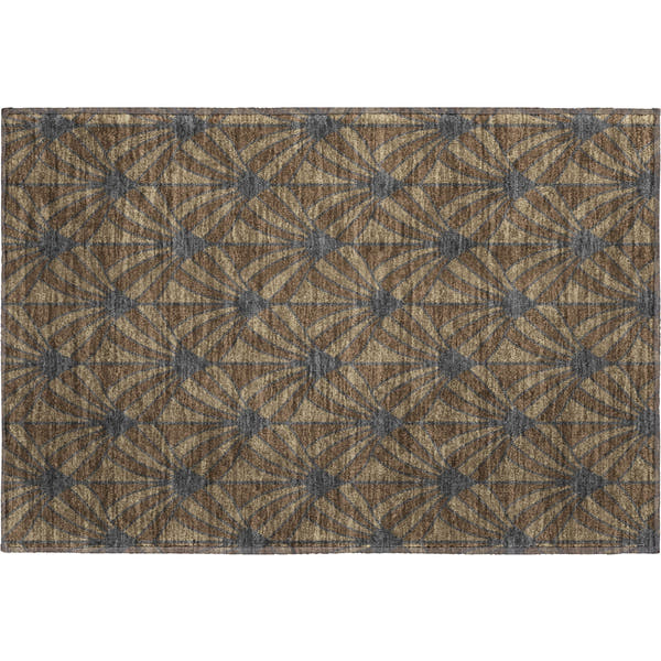 Zanzibar Machine Washable Transitional Chocolate Brown Rug 1'8" x 2'6"