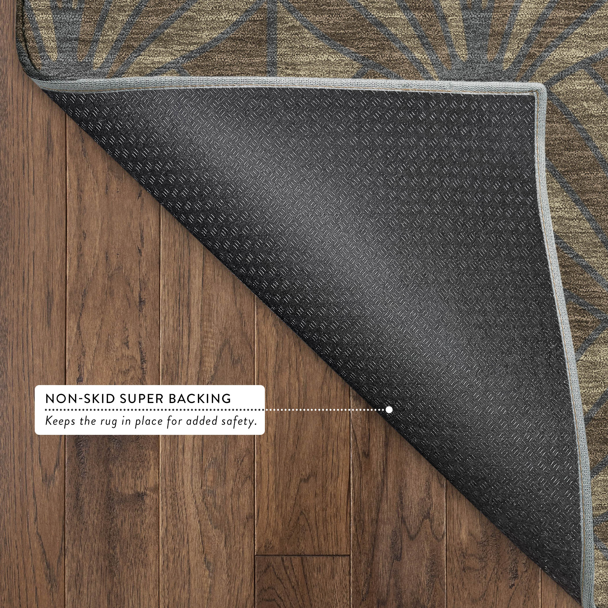 Zanzibar Machine Washable Transitional Chocolate Brown Rug 1'8" x 2'6" #shape_Rectangle