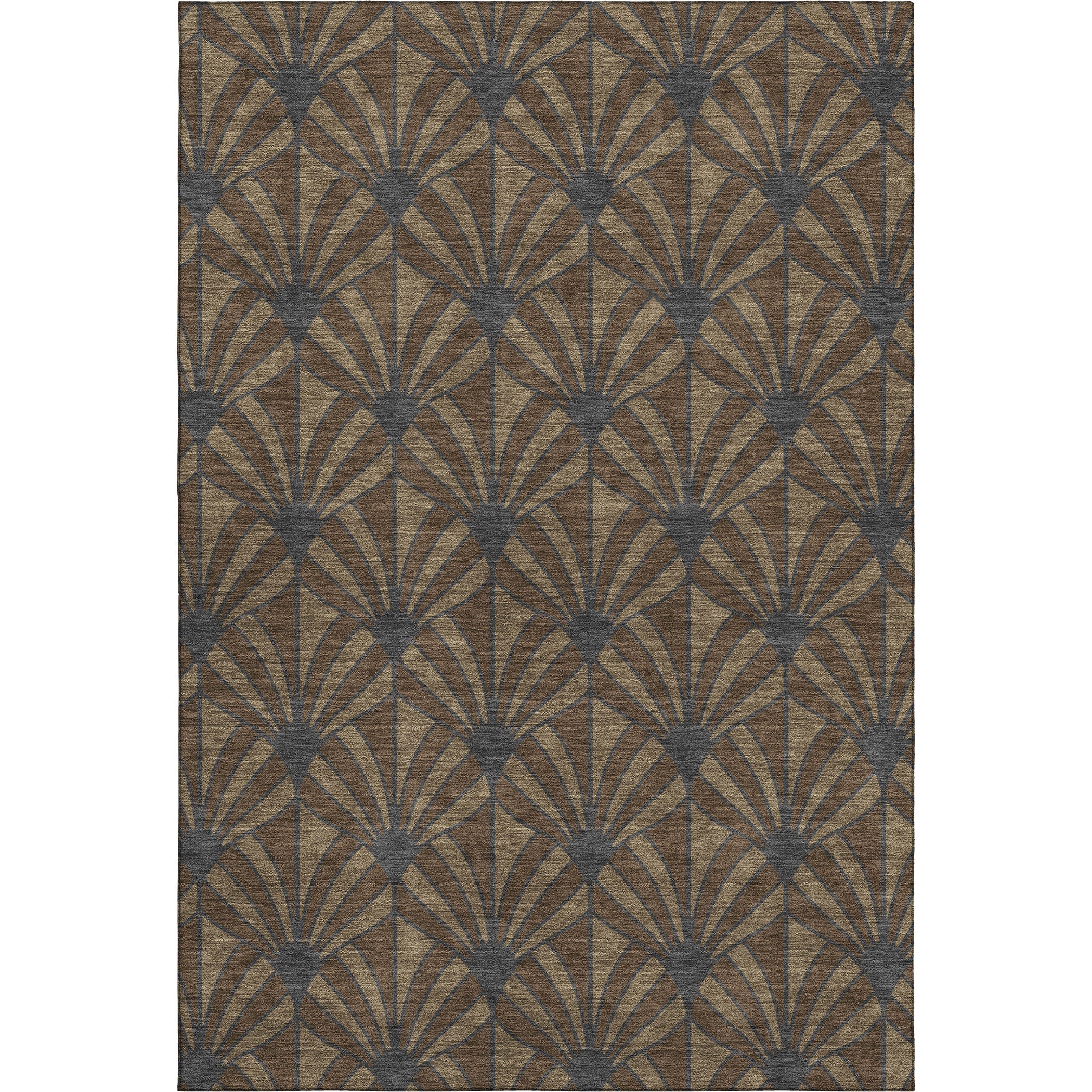 Zanzibar Machine Washable Transitional Chocolate Brown Rug 3' x 5' #shape_Rectangle