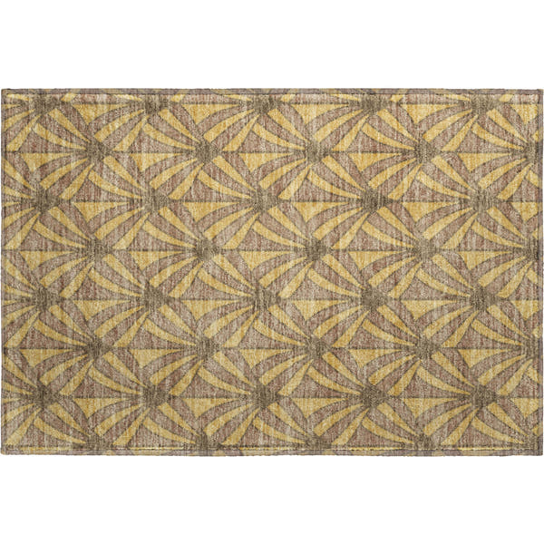 Zanzibar Machine Washable Transitional Gold Rug 1'8" x 2'6"