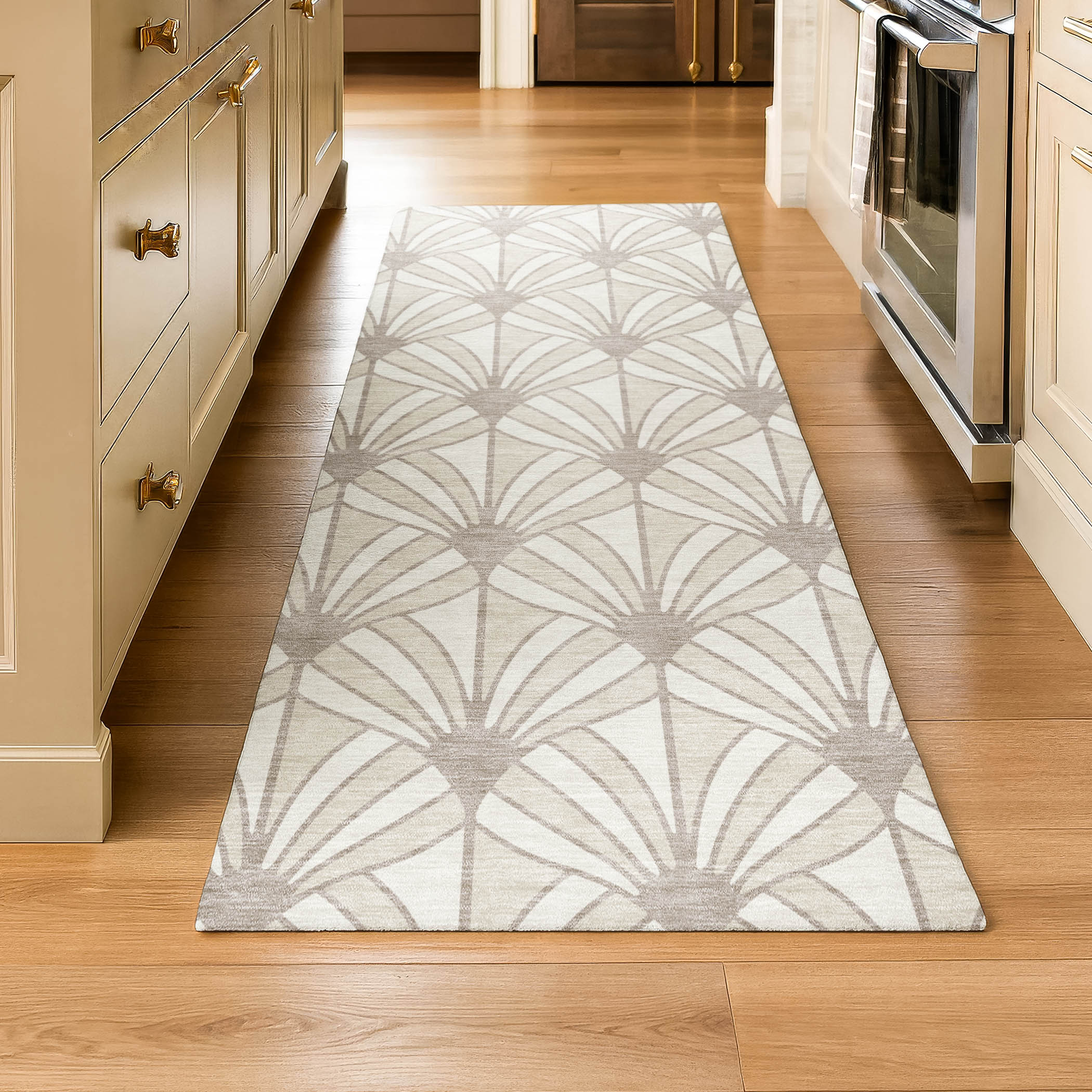 Zanzibar Machine Washable Transitional Ivory Rug 2'3" x 7'6" #shape_Runner