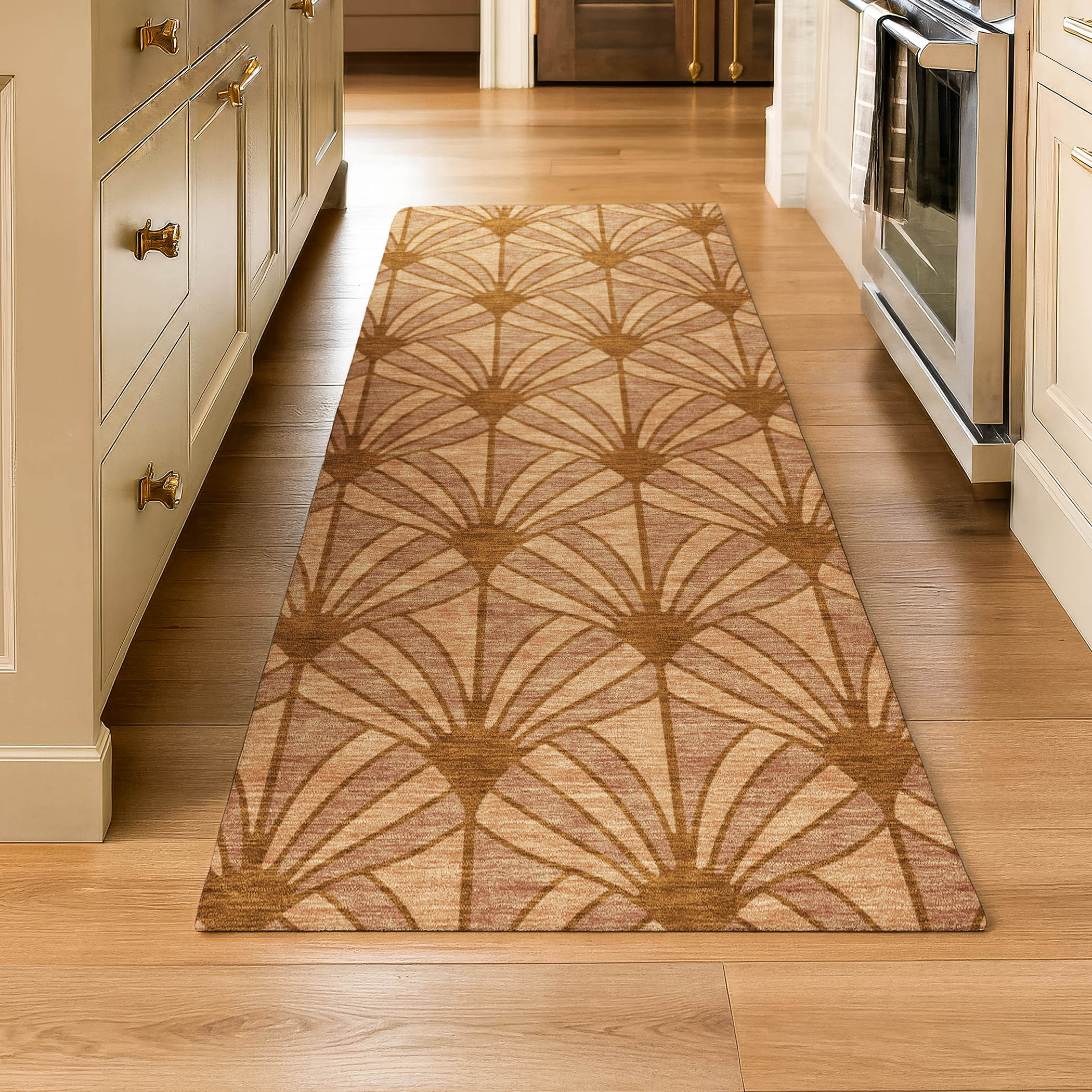Zanzibar Machine Washable Transitional Paprika Orange Rug 2'3" x 7'6" #shape_Runner