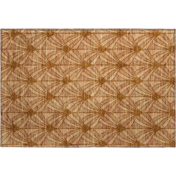 Zanzibar Machine Washable Transitional Paprika Orange Rug 1'8" x 2'6"