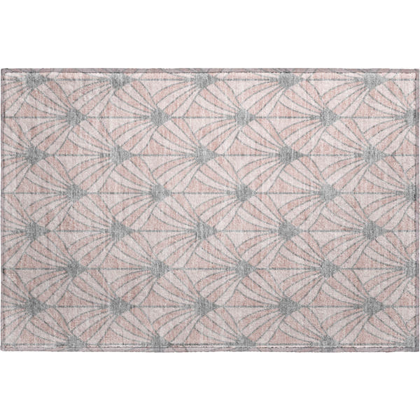 Zanzibar Machine Washable Transitional Pink Rug 1'8" x 2'6"