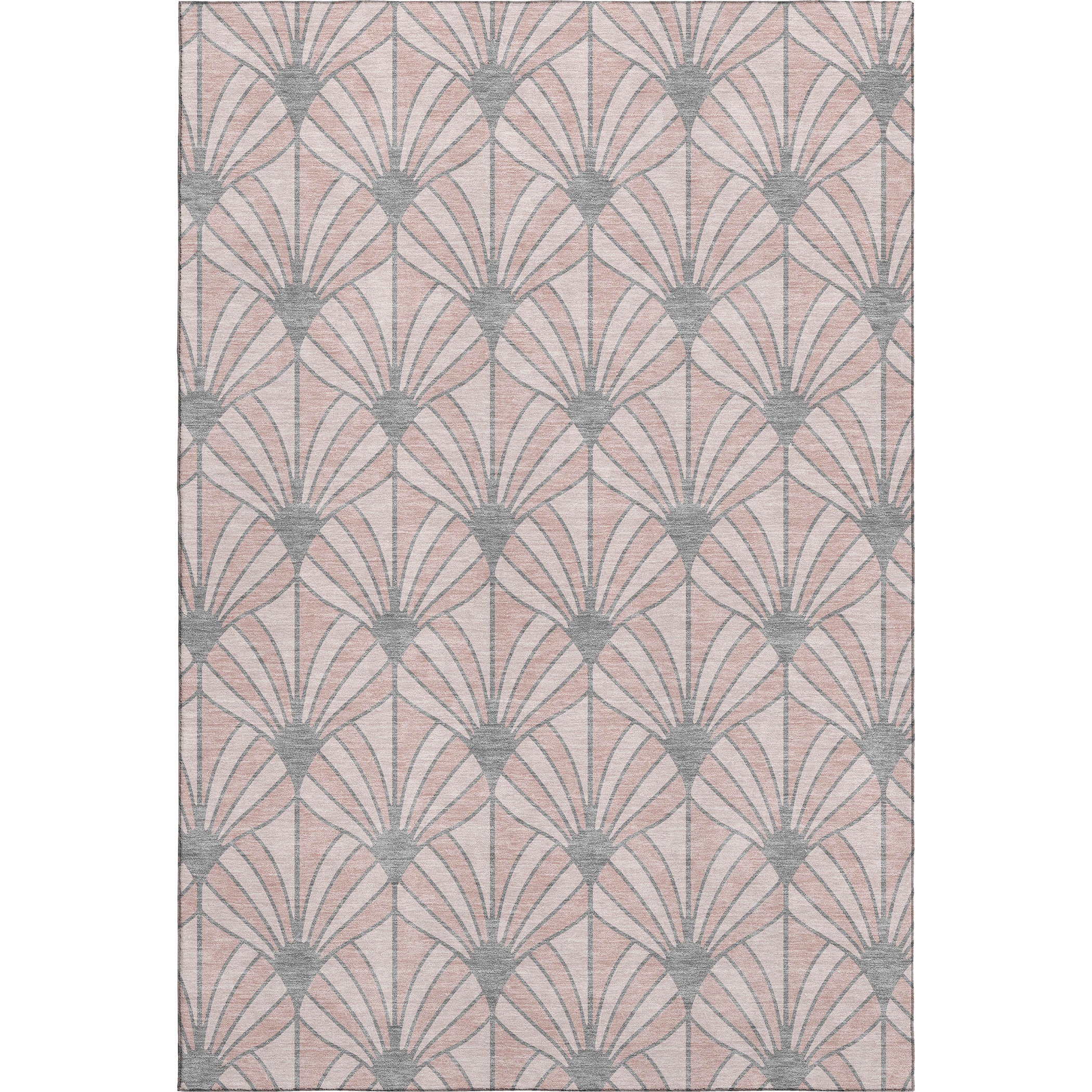 Zanzibar Machine Washable Transitional Pink Rug 3' x 5' #shape_Rectangle