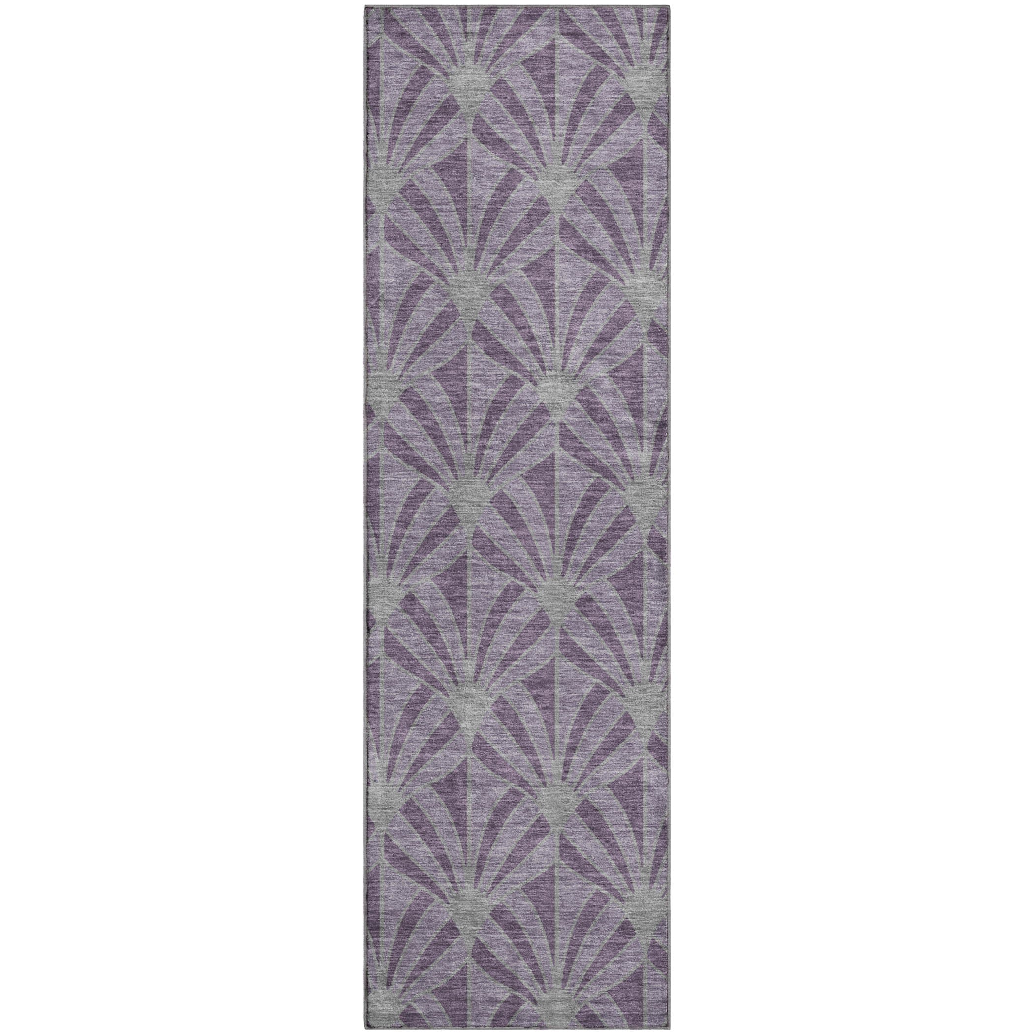 Zanzibar Machine Washable Transitional Purple Rug 2'3" x 7'6" #shape_Runner
