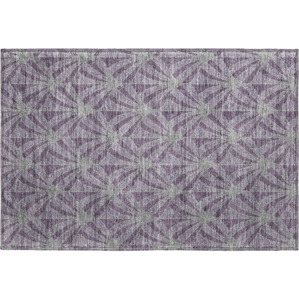 Zanzibar Machine Washable Transitional Purple Rug 1'8" x 2'6"