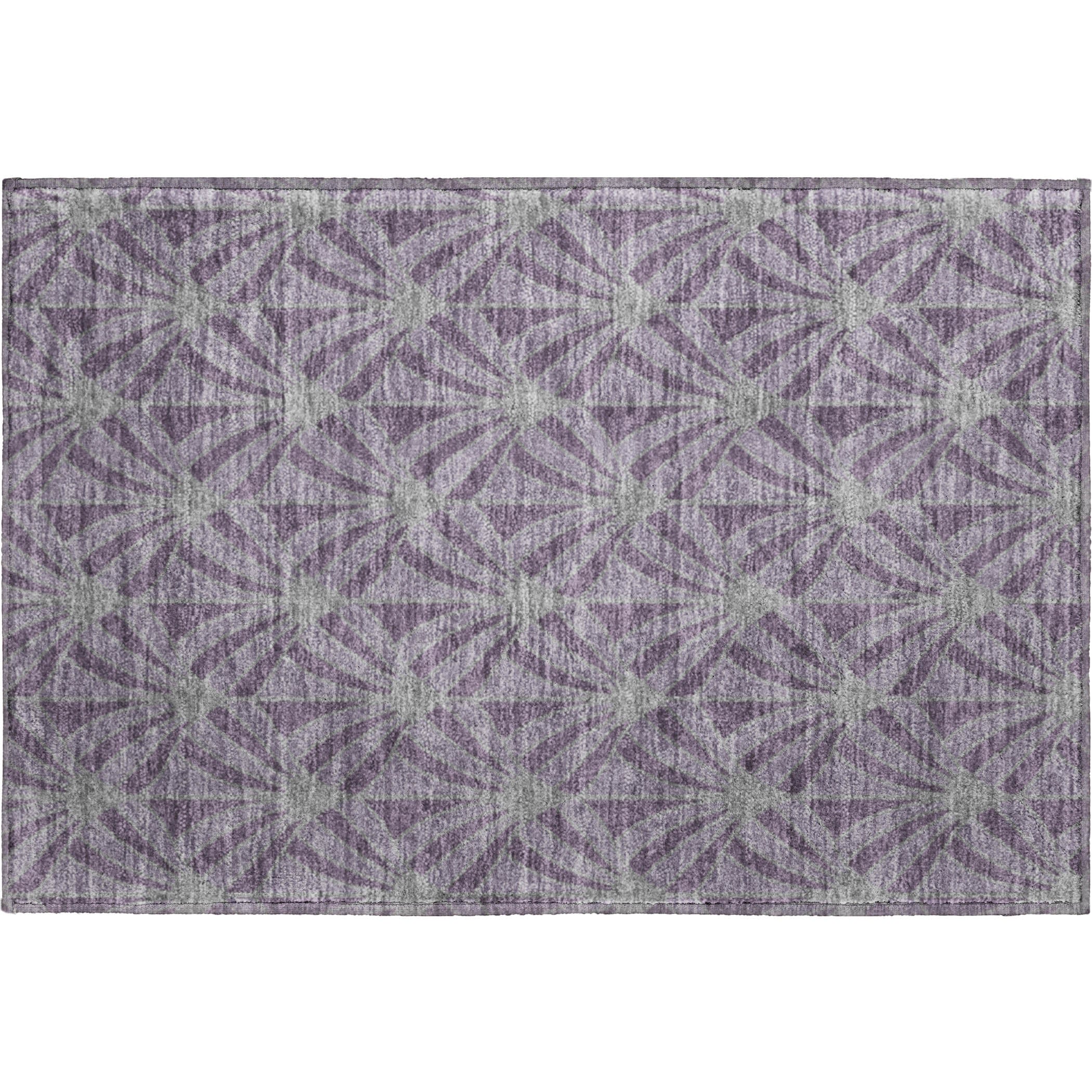 Zanzibar Machine Washable Transitional Purple Rug 1'8" x 2'6" #shape_Rectangle