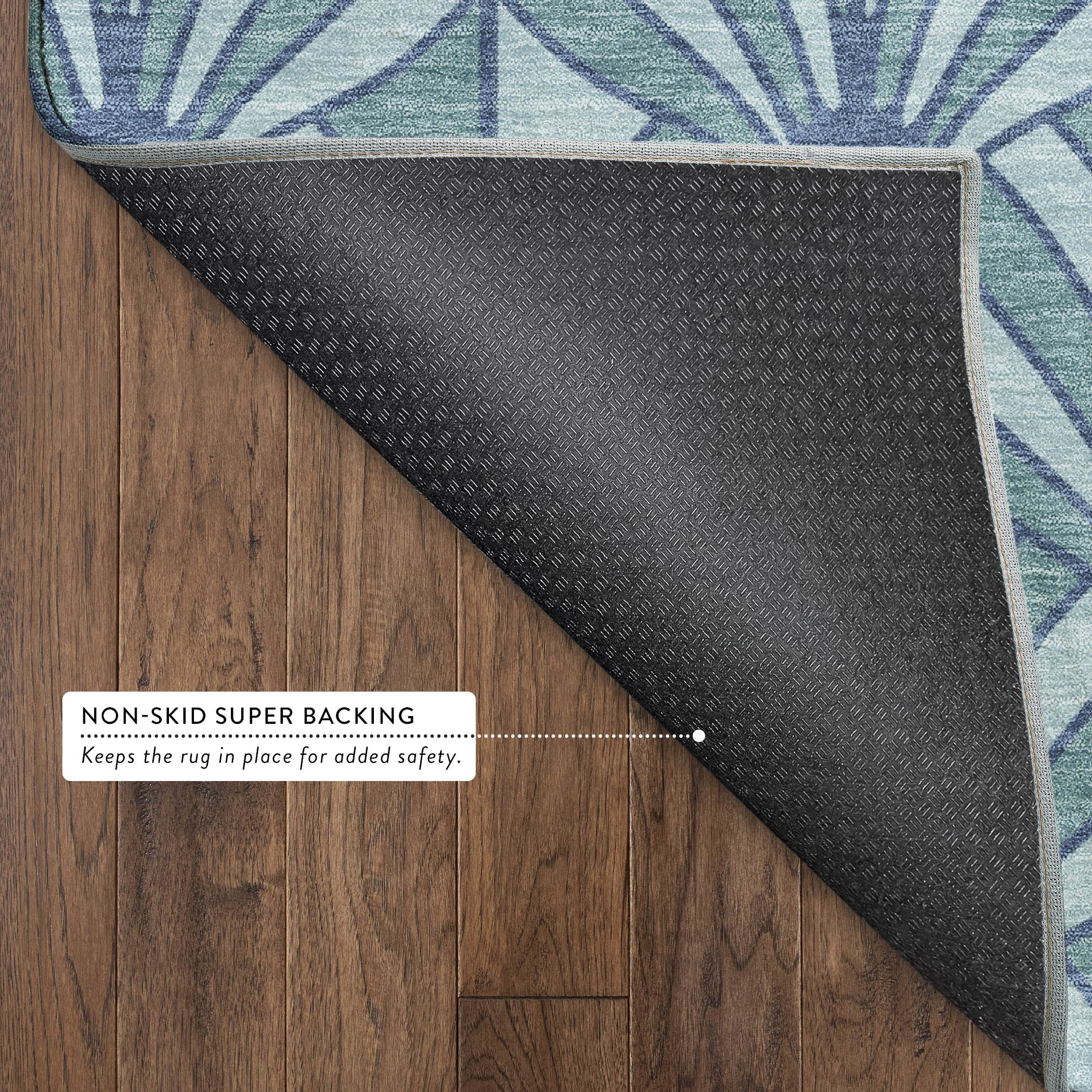 Zanzibar Machine Washable Transitional Teal Rug 1'8" x 2'6" #shape_Rectangle