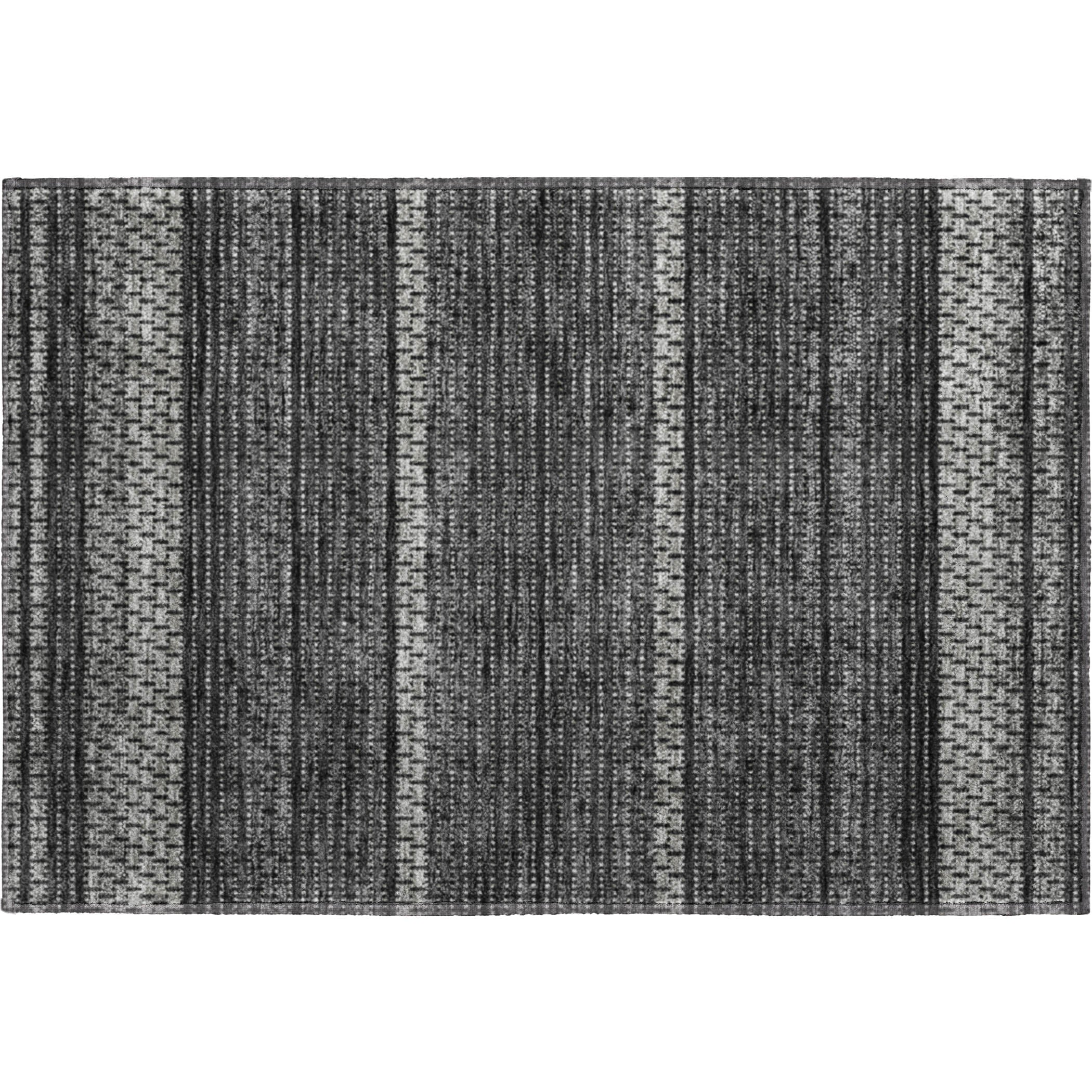 Seoul Machine Washable Transitional Black Rug 1'8" x 2'6" #shape_Rectangle