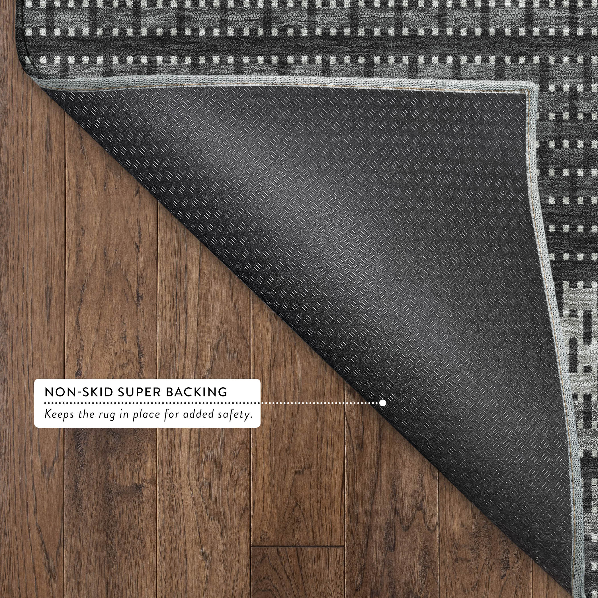 Seoul Machine Washable Transitional Black Rug 1'8" x 2'6" #shape_Rectangle