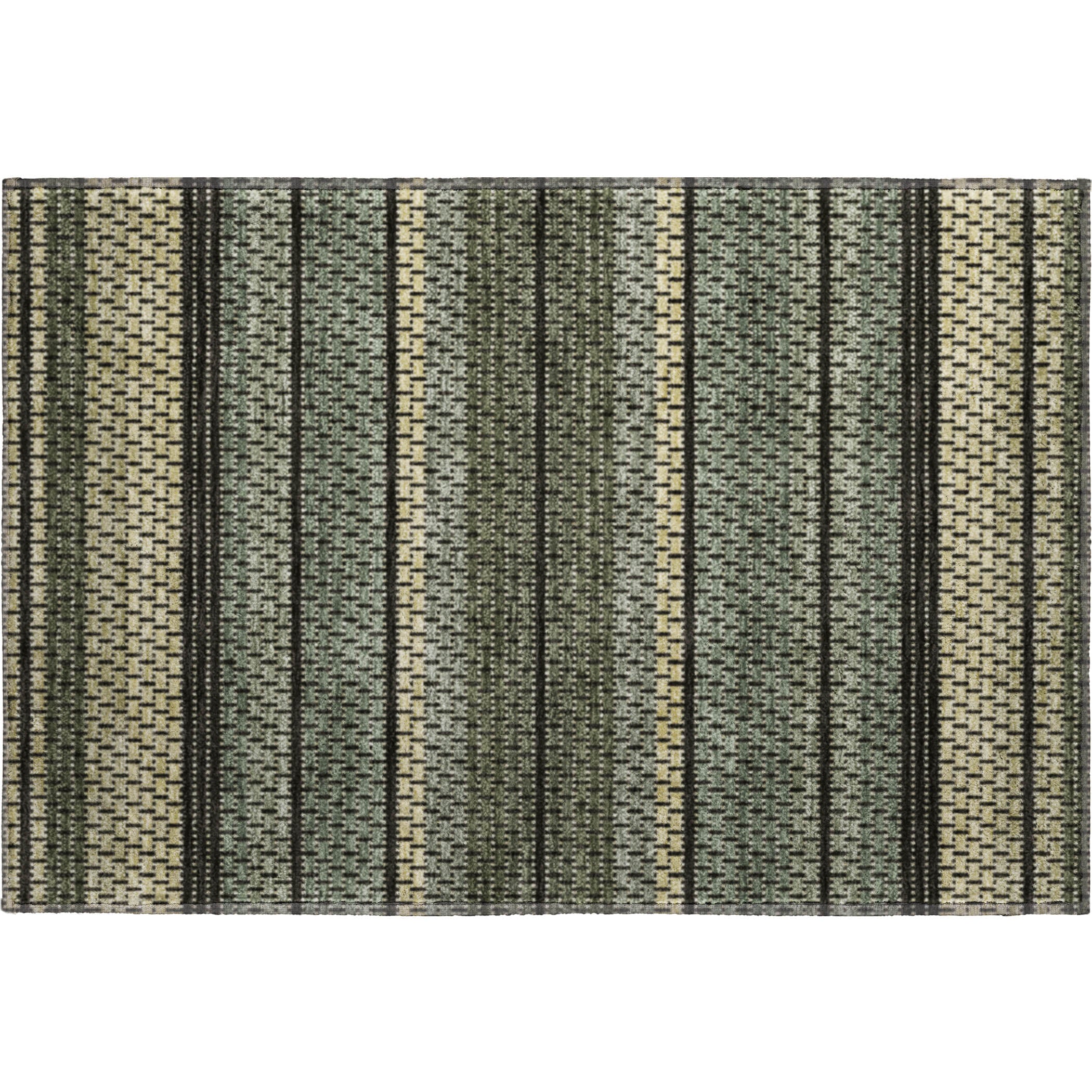 Seoul Machine Washable Transitional Cactus Green Rug 1'8" x 2'6" #shape_Rectangle