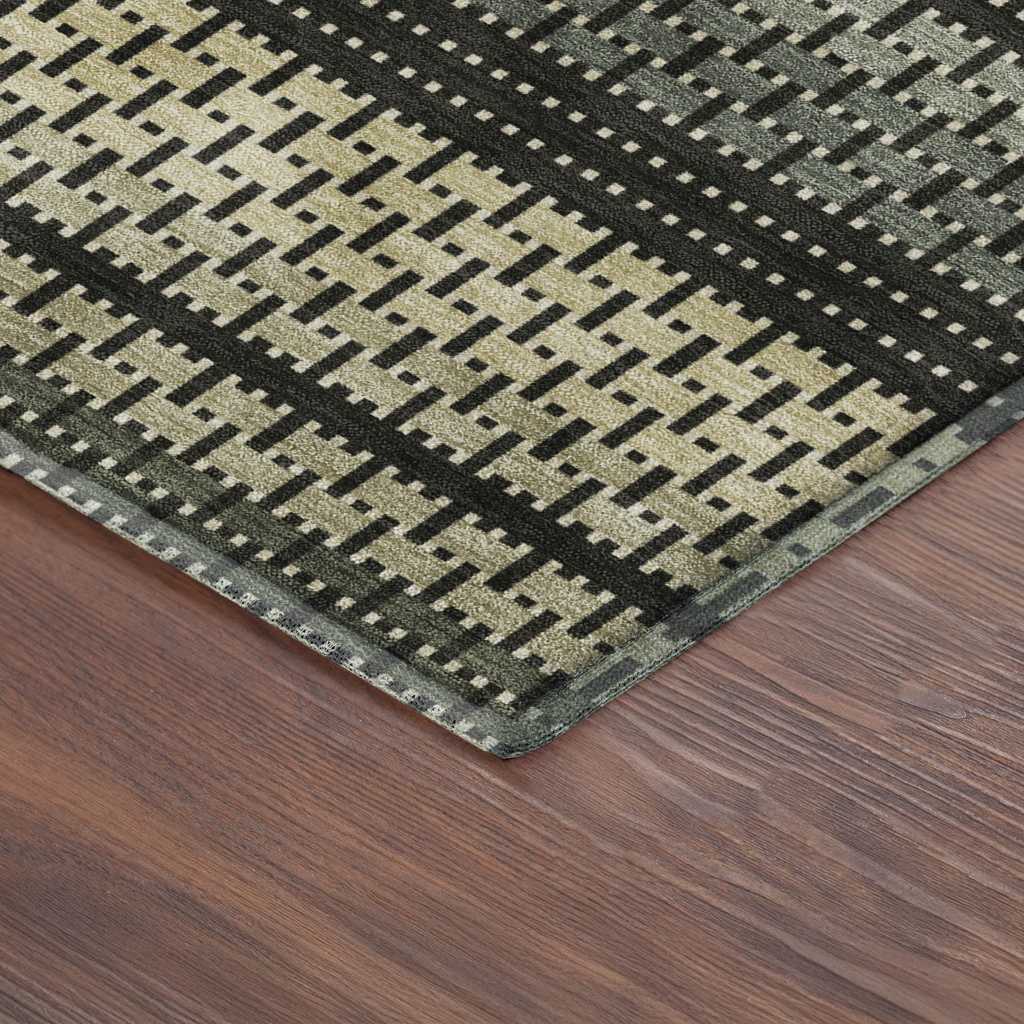 Seoul Machine Washable Transitional Cactus Green Rug 1'8" x 2'6" #shape_Rectangle