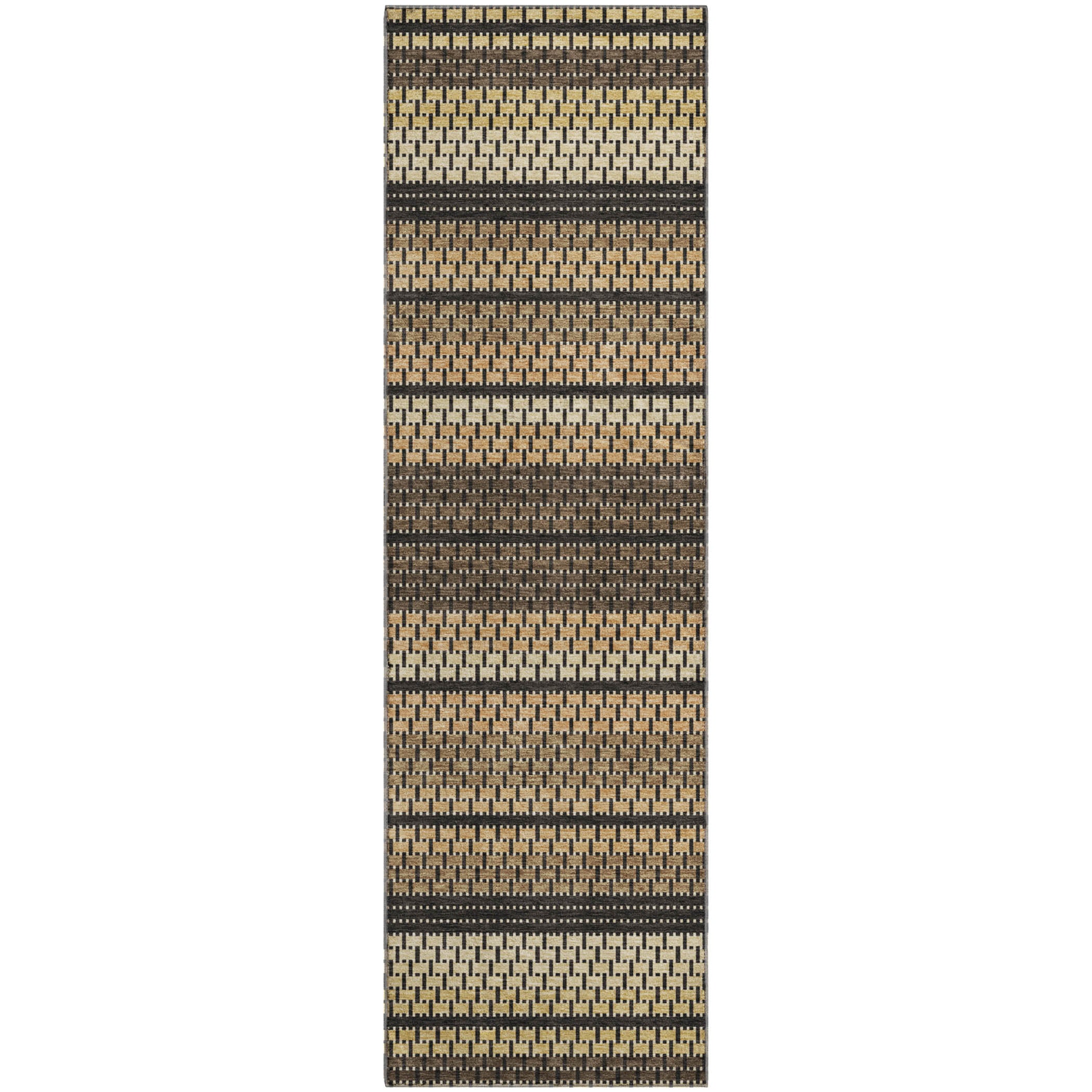Seoul Machine Washable Transitional Gold Rug 2'3" x 7'6" #shape_Runner