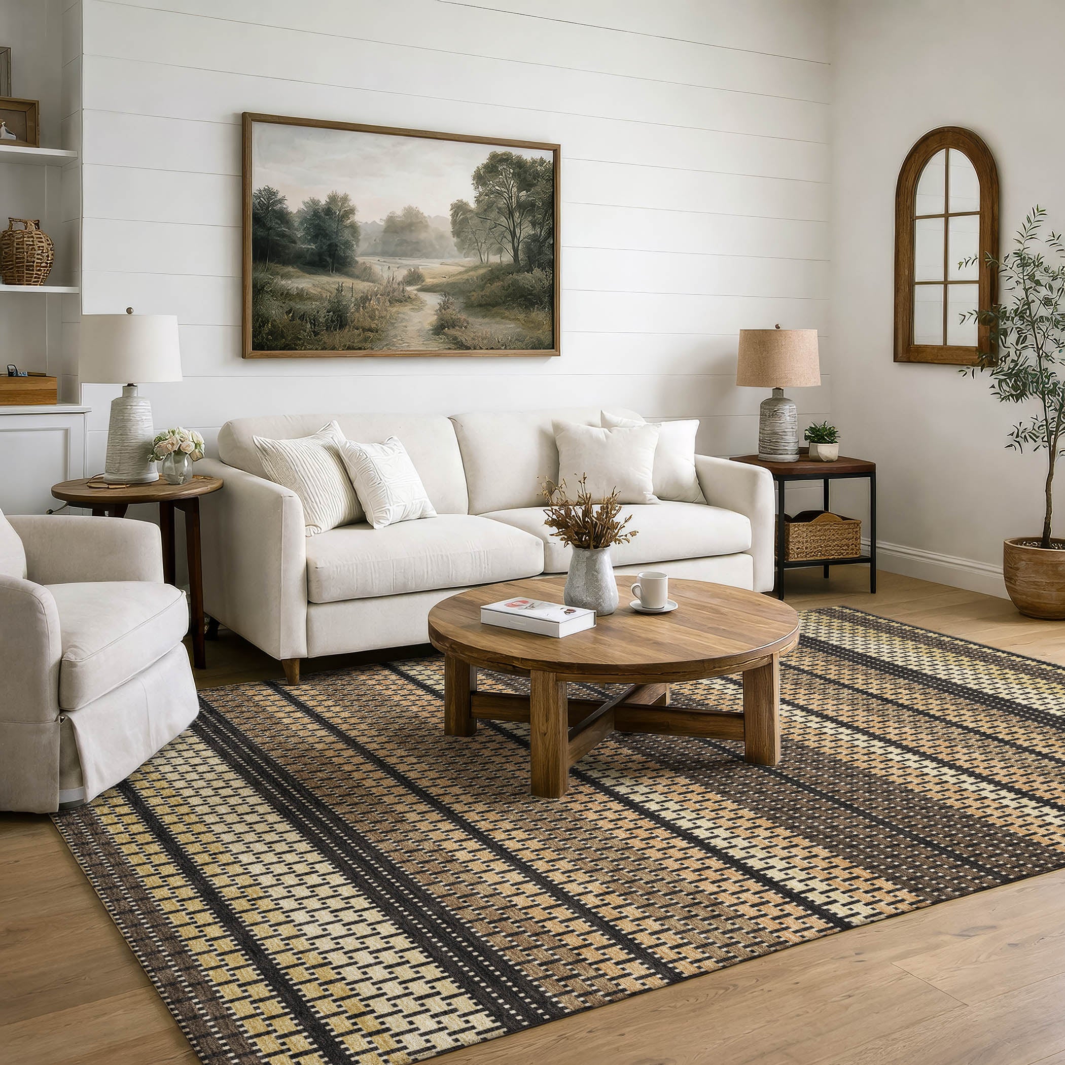 Seoul Machine Washable Transitional Gold Rug 3' x 5' #shape_Rectangle