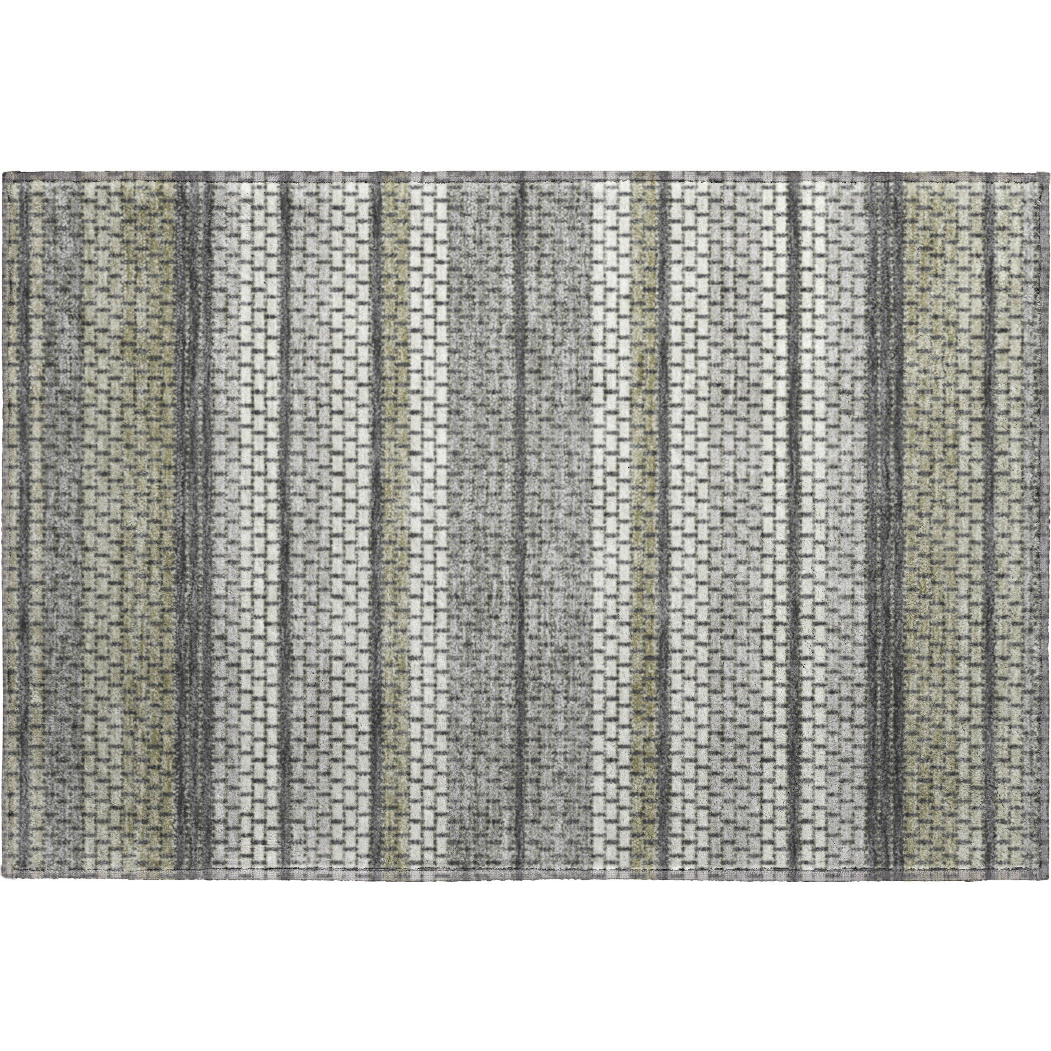 Seoul Machine Washable Transitional Gray Rug 1'8" x 2'6" #shape_Rectangle