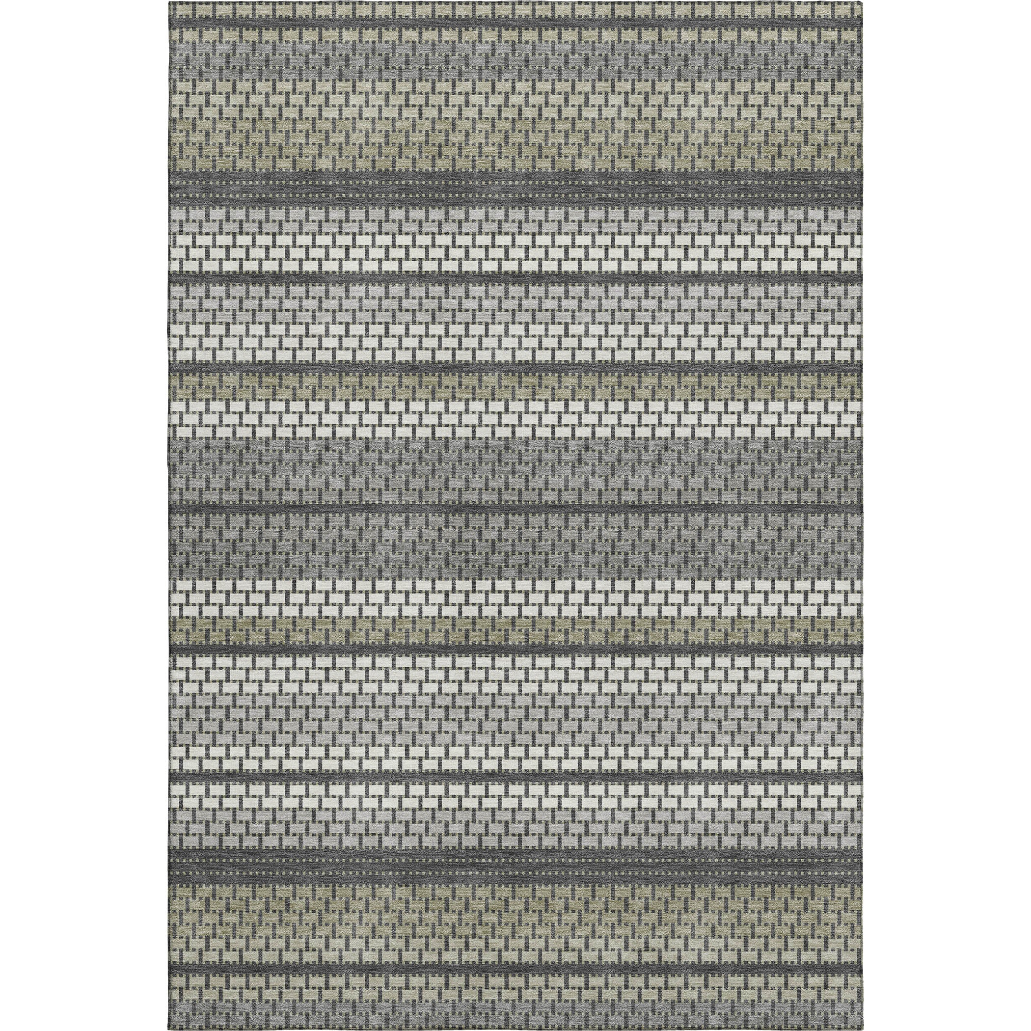 Seoul Machine Washable Transitional Gray Rug 3' x 5' #shape_Rectangle