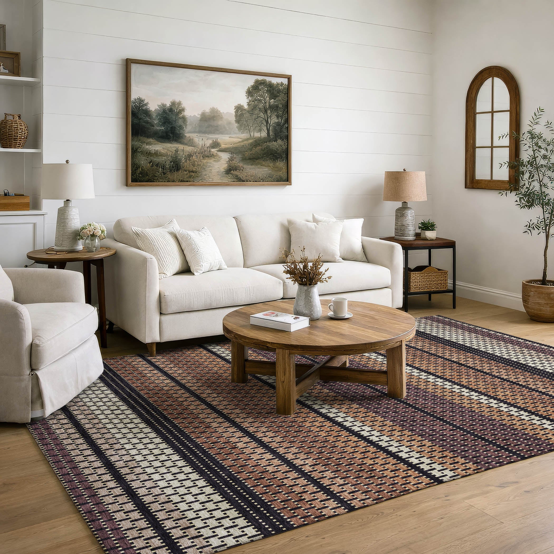 Seoul Machine Washable Transitional Paprika Orange Rug 3' x 5' #shape_Rectangle