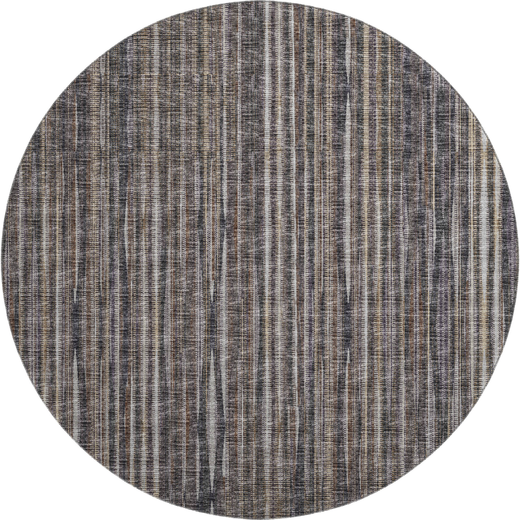 Montevideo Machine Washable Transitional Brown Chocolate Rug 8' x 8' #shape_Round