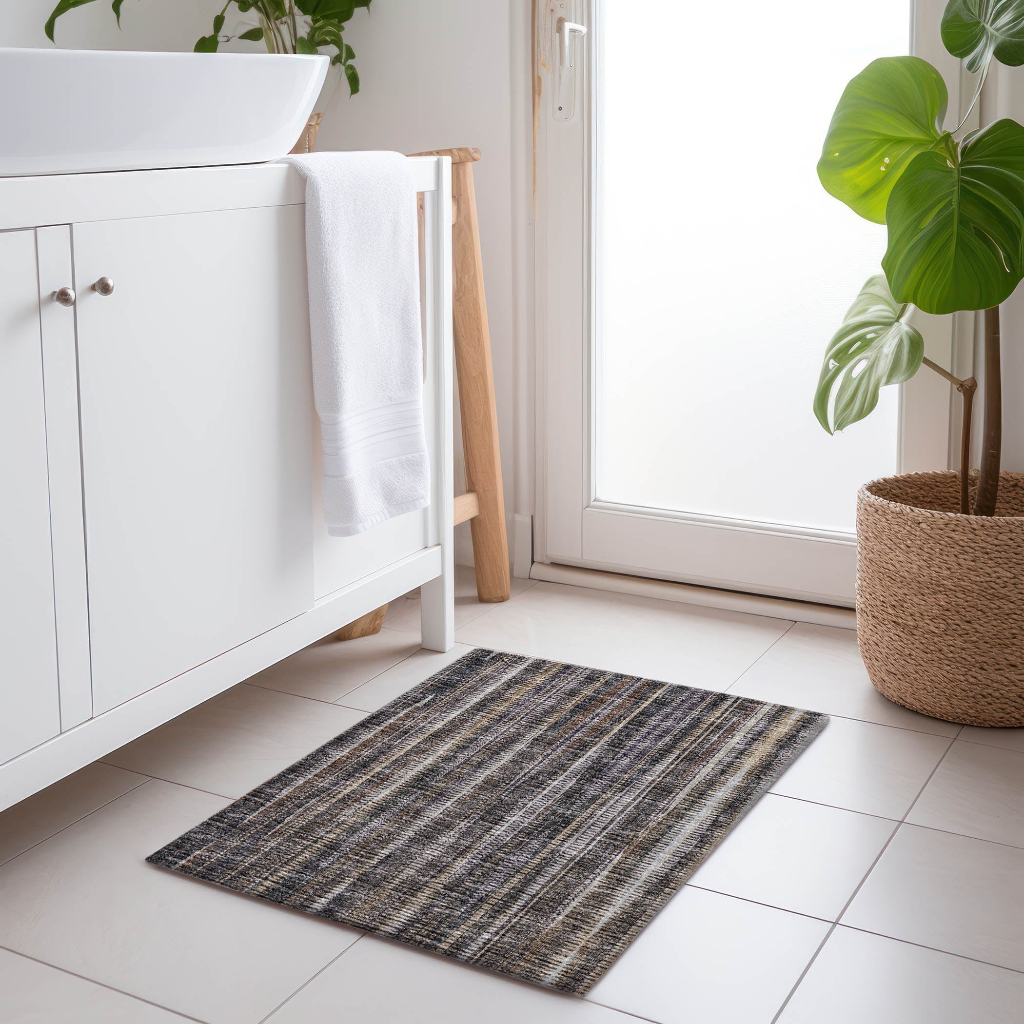 Montevideo Machine Washable Transitional Brown Chocolate Rug 1'8" x 2'6" #shape_Rectangle