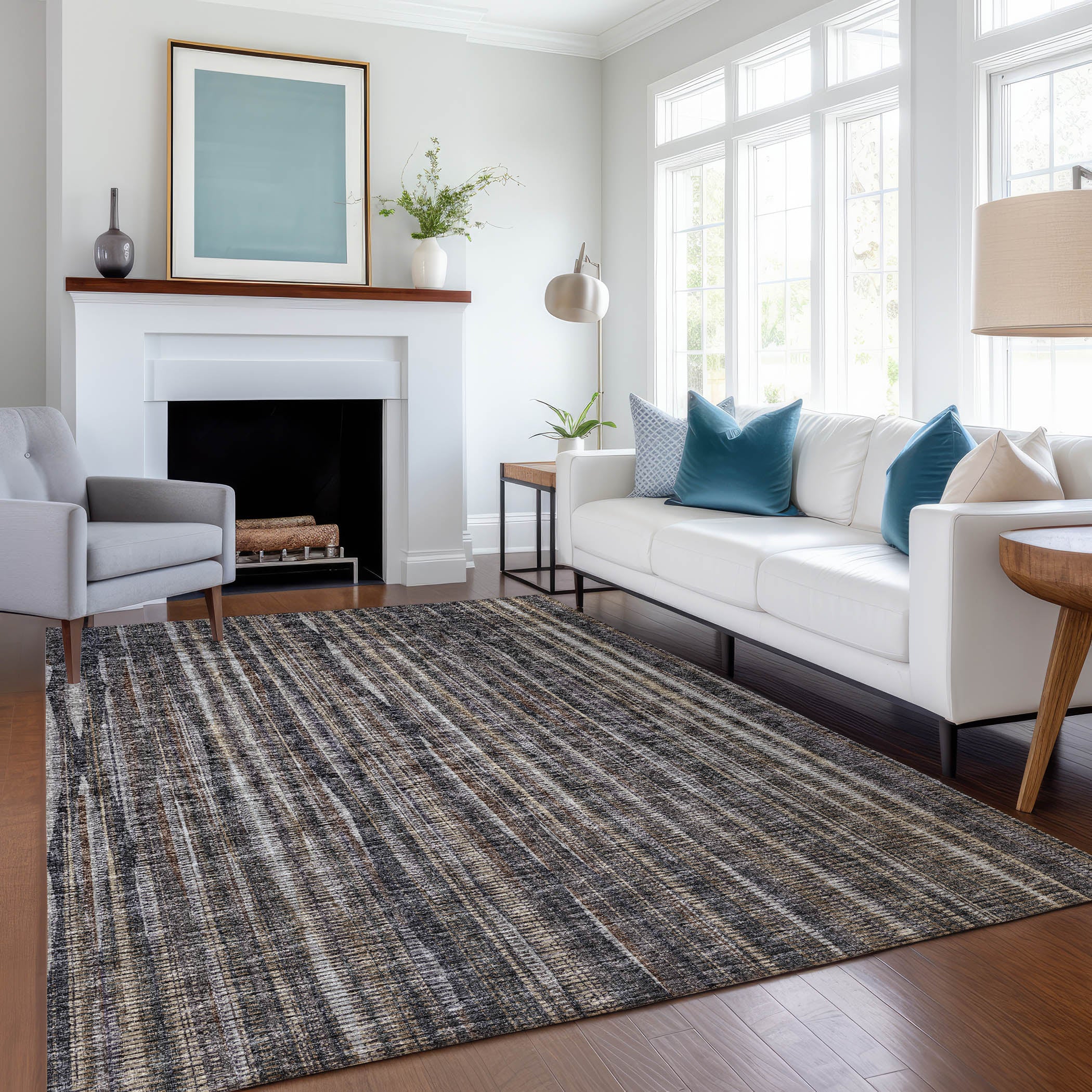 Montevideo Machine Washable Transitional Brown Chocolate Rug 2'6" x 3'10" #shape_Rectangle