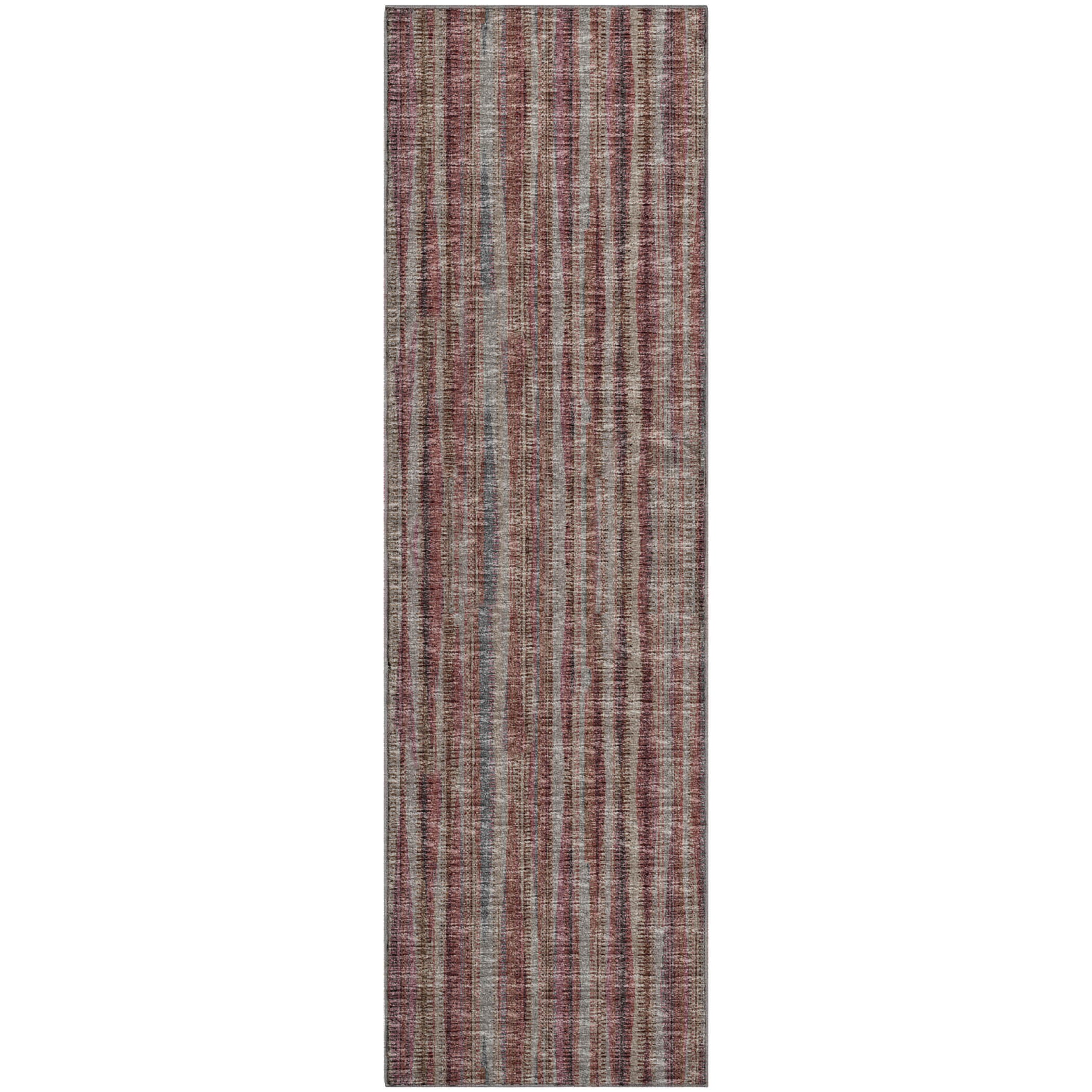 Montevideo Machine Washable Transitional Burgundy Pink Rug 2'3" x 7'6" #shape_Runner