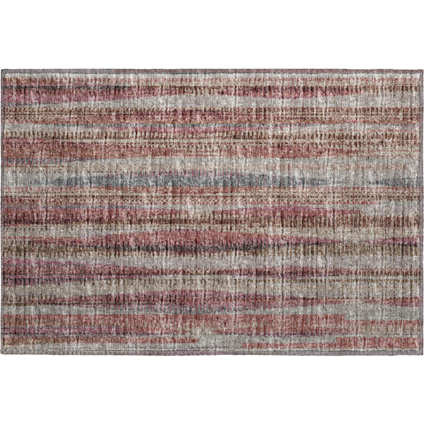 Montevideo Machine Washable Transitional Burgundy Pink Rug 1'8" x 2'6"