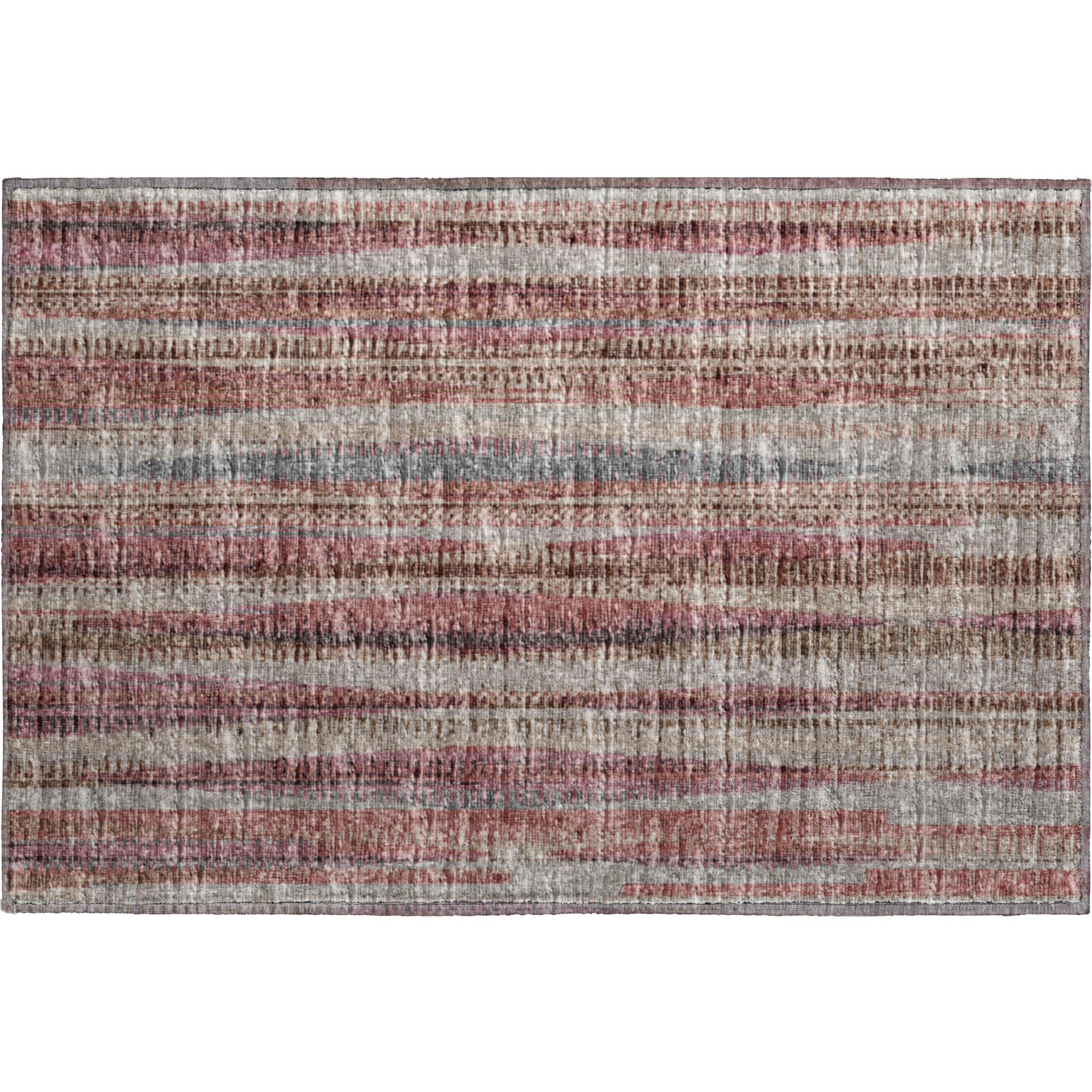 Montevideo Machine Washable Transitional Burgundy Pink Rug 1'8" x 2'6" #shape_Rectangle