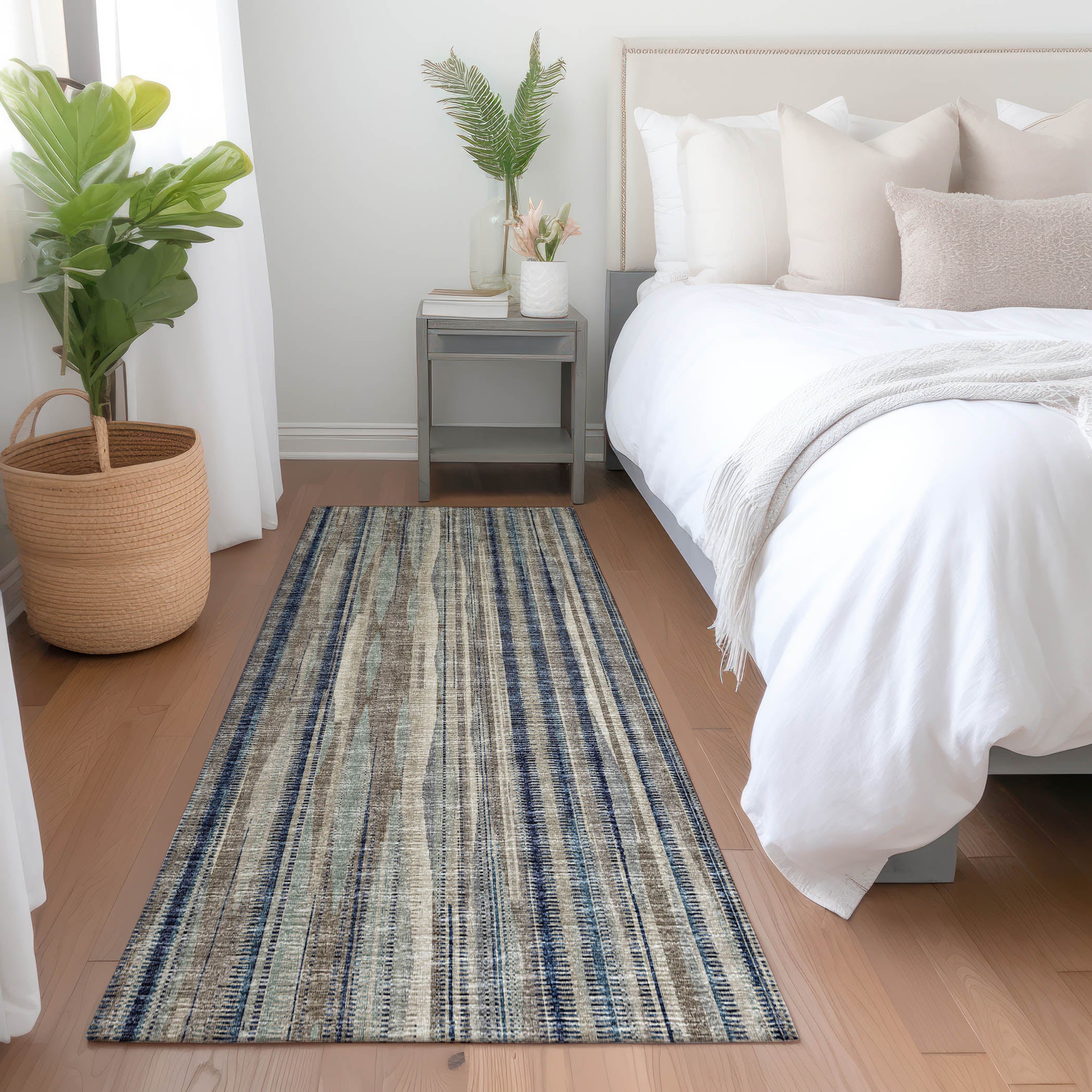 Montevideo Machine Washable Transitional Earth Mocha Rug 2'3" x 7'6" #shape_Runner