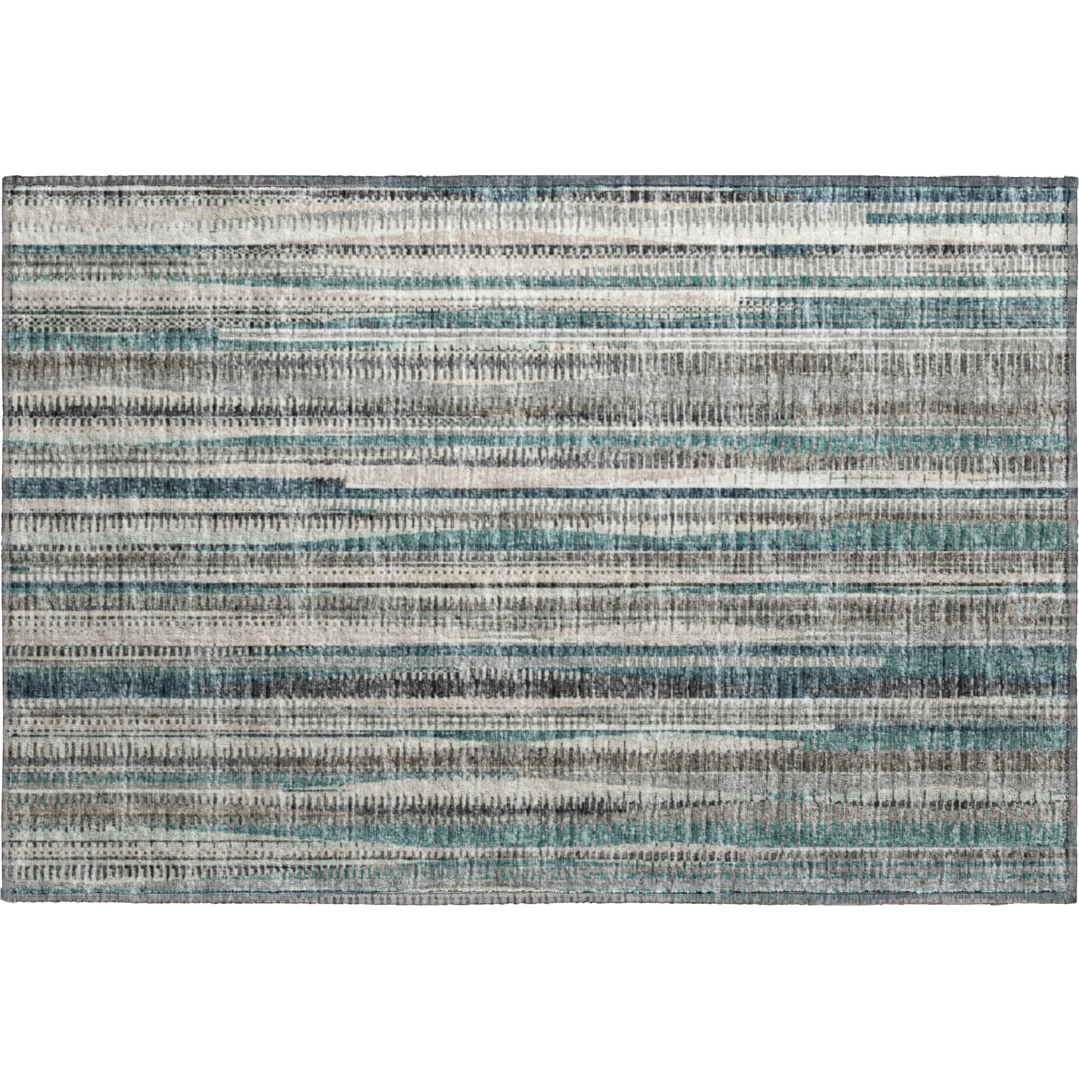 Montevideo Machine Washable Transitional Peacock Teal Rug 1'8" x 2'6" #shape_Rectangle