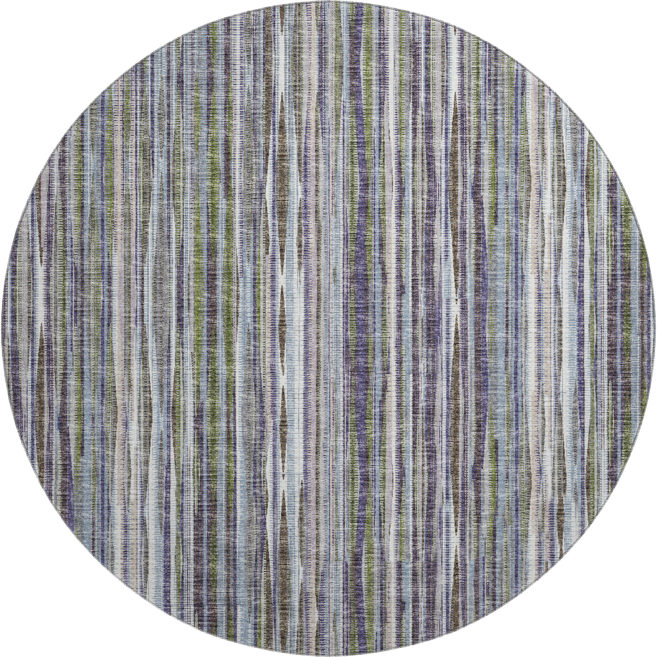Montevideo Machine Washable Transitional Plum Purple Rug 8' x 8' #shape_Round
