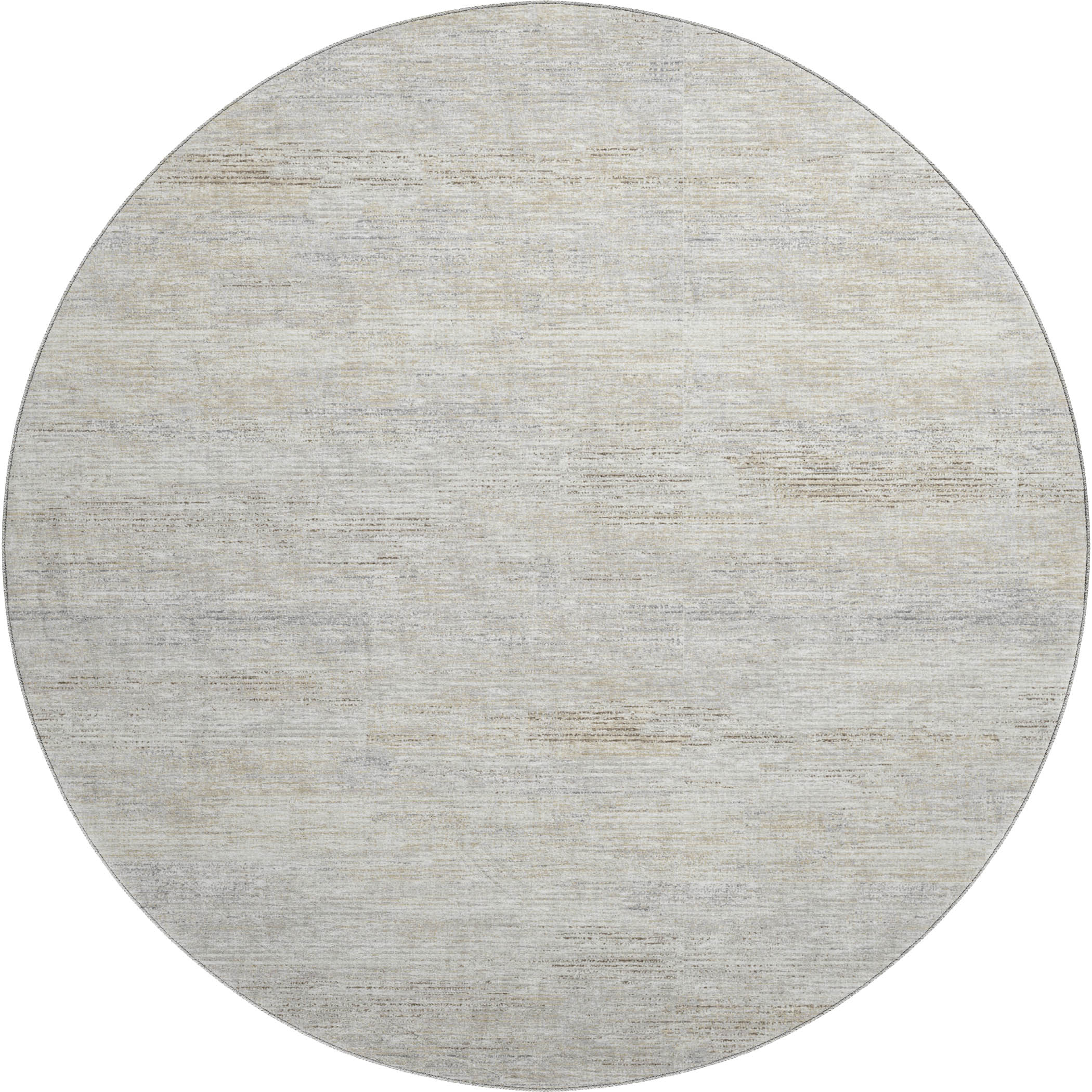 Porto Machine Washable Transitional Beige Ivory Rug 8' x 8' #shape_Round