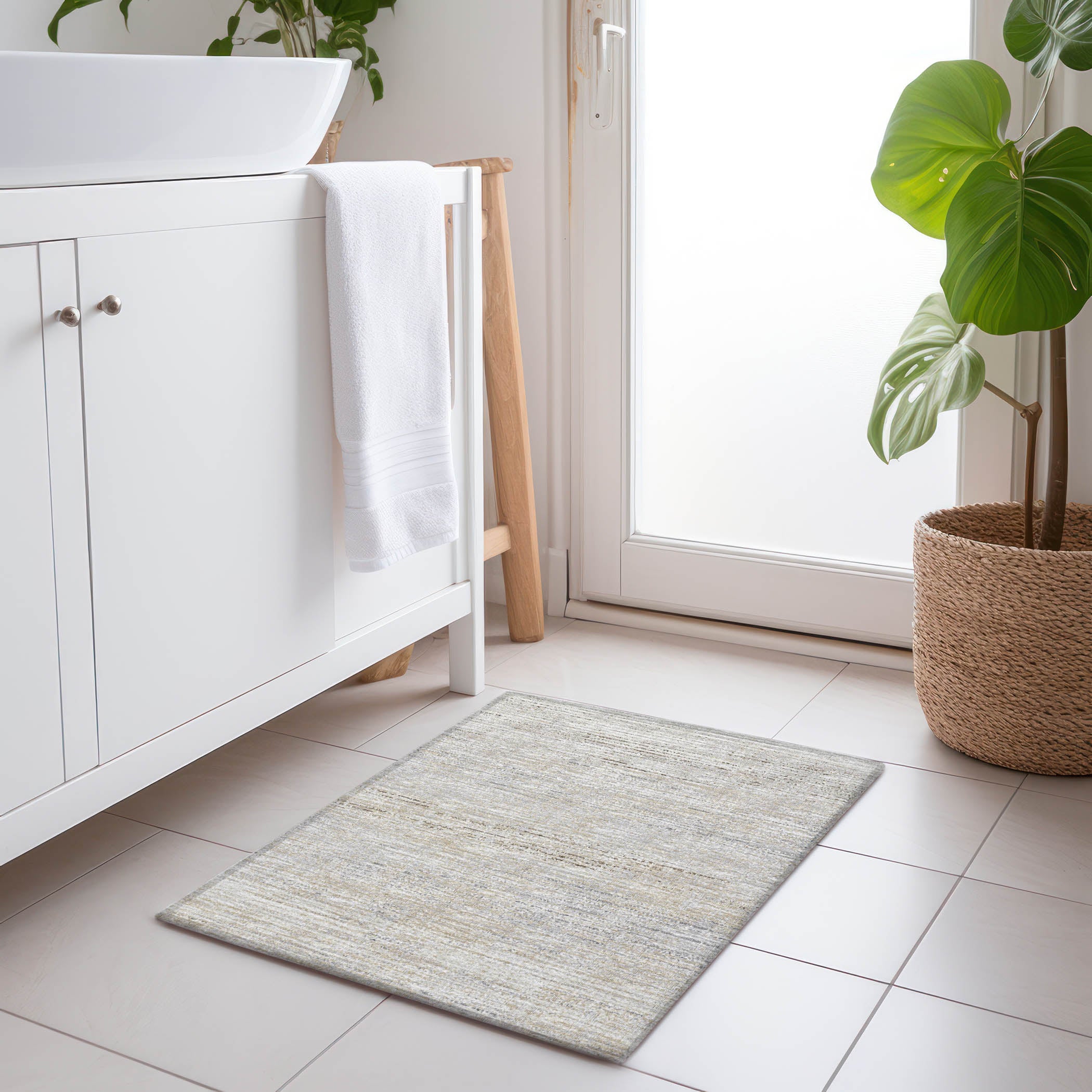 Porto Machine Washable Transitional Beige Ivory Rug 1'8" x 2'6" #shape_Rectangle