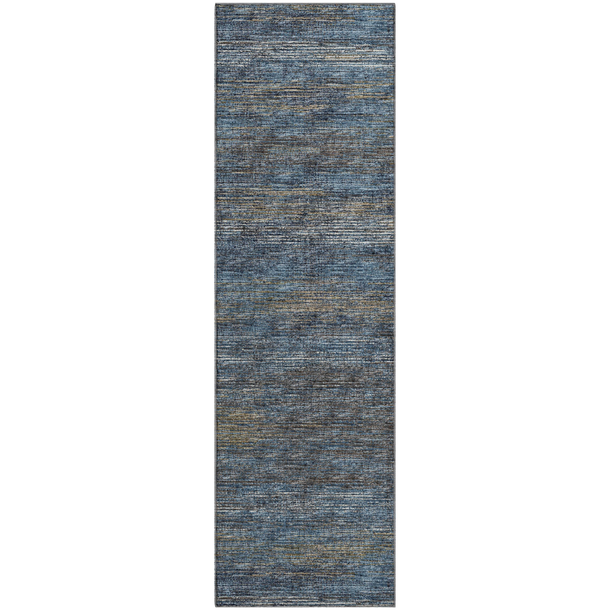 Porto Machine Washable Transitional Blue Navy Rug 2'3" x 7'6" #shape_Runner
