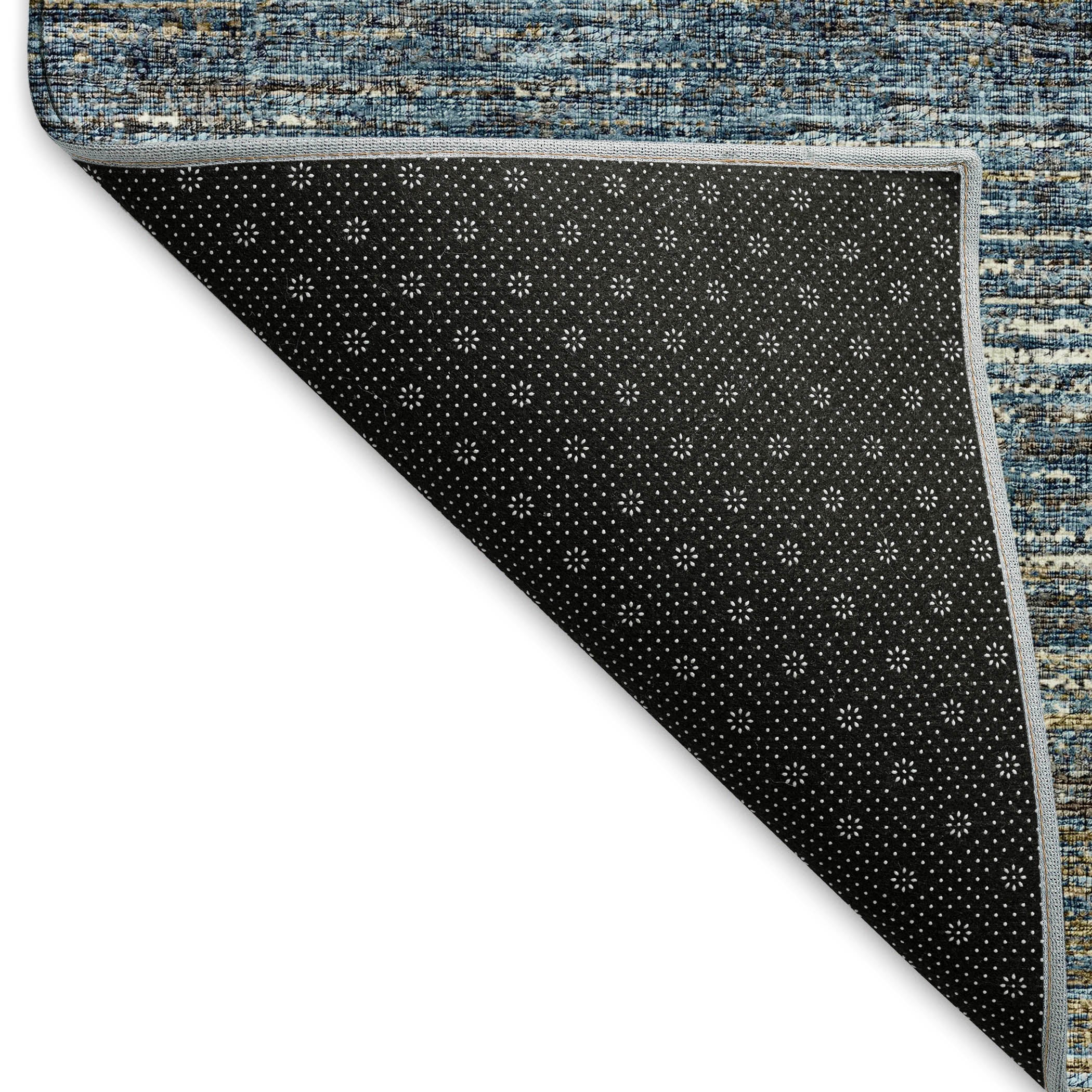 Porto Machine Washable Transitional Blue Navy Rug 1'8" x 2'6" #shape_Rectangle